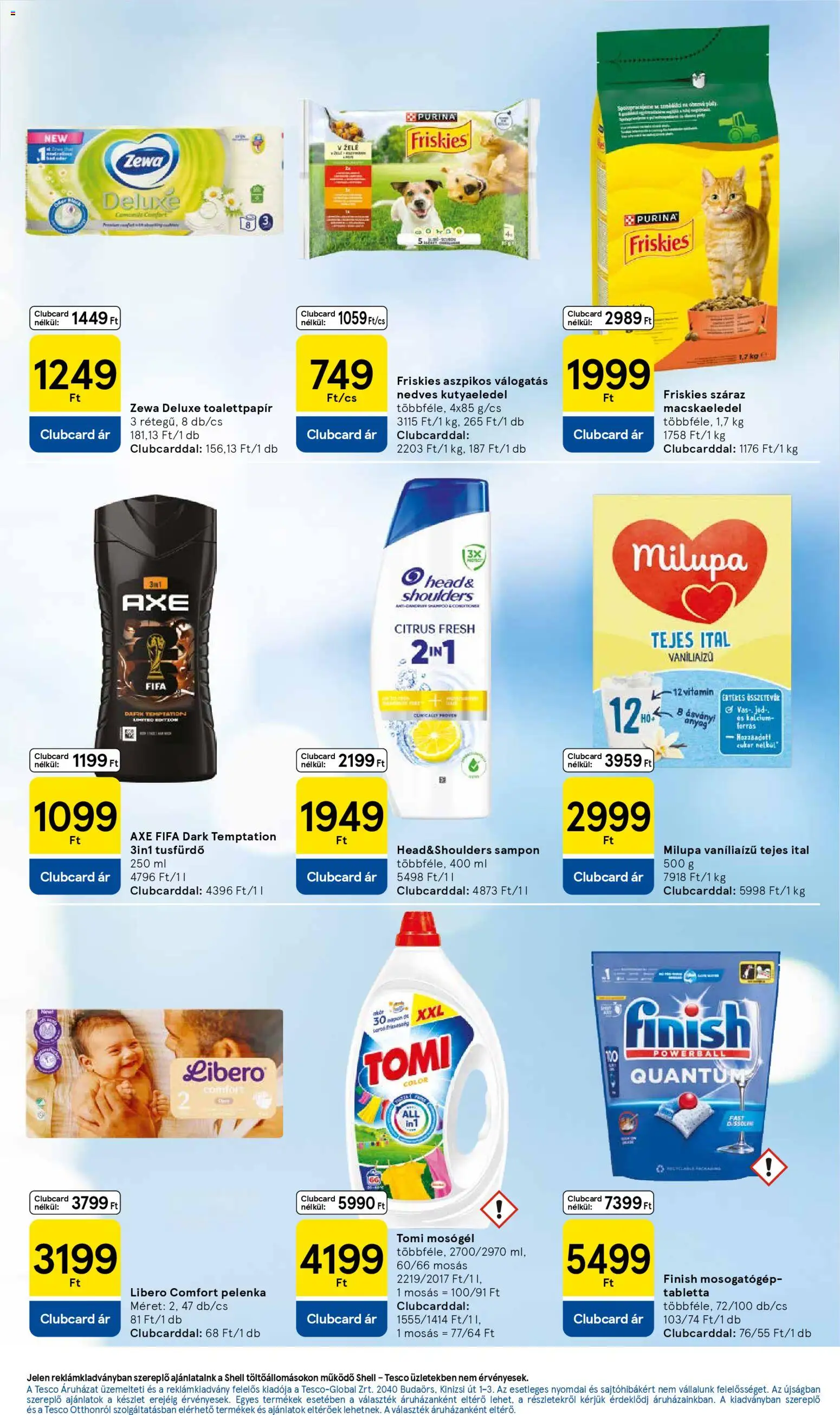 Tesco akciós ujság - amely érvényes a következő dátumtól: 23.04.2026 | Oldal: 7 | Termékek: Macskaeledel, Mosógél, Pelenka, Sampon