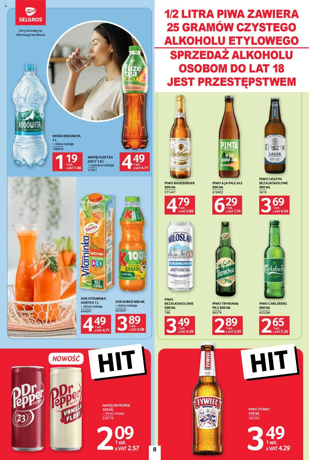 Selgros cash&carry Gazetka - Jeszcze więcej super promocji od 29.05.2025 | Strona: 8 | Produkty: Piwo Carlsberg, Sok, Piwo, Marchewka