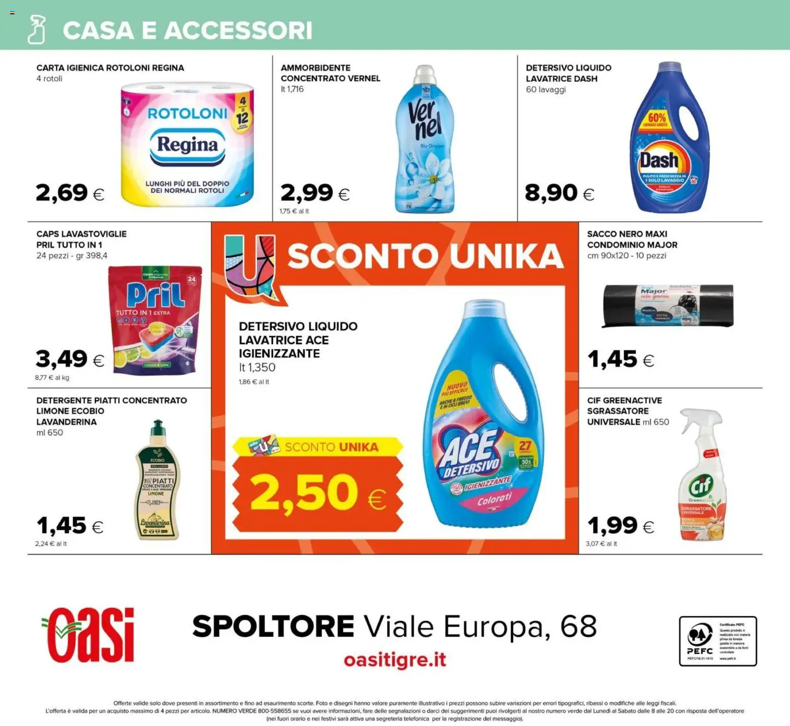 Volantino Oasi del 23.04.2026 | Pagina: 32 | Prodotti: Carta igienica, Detergente, Sgrassatore, Lavatrice