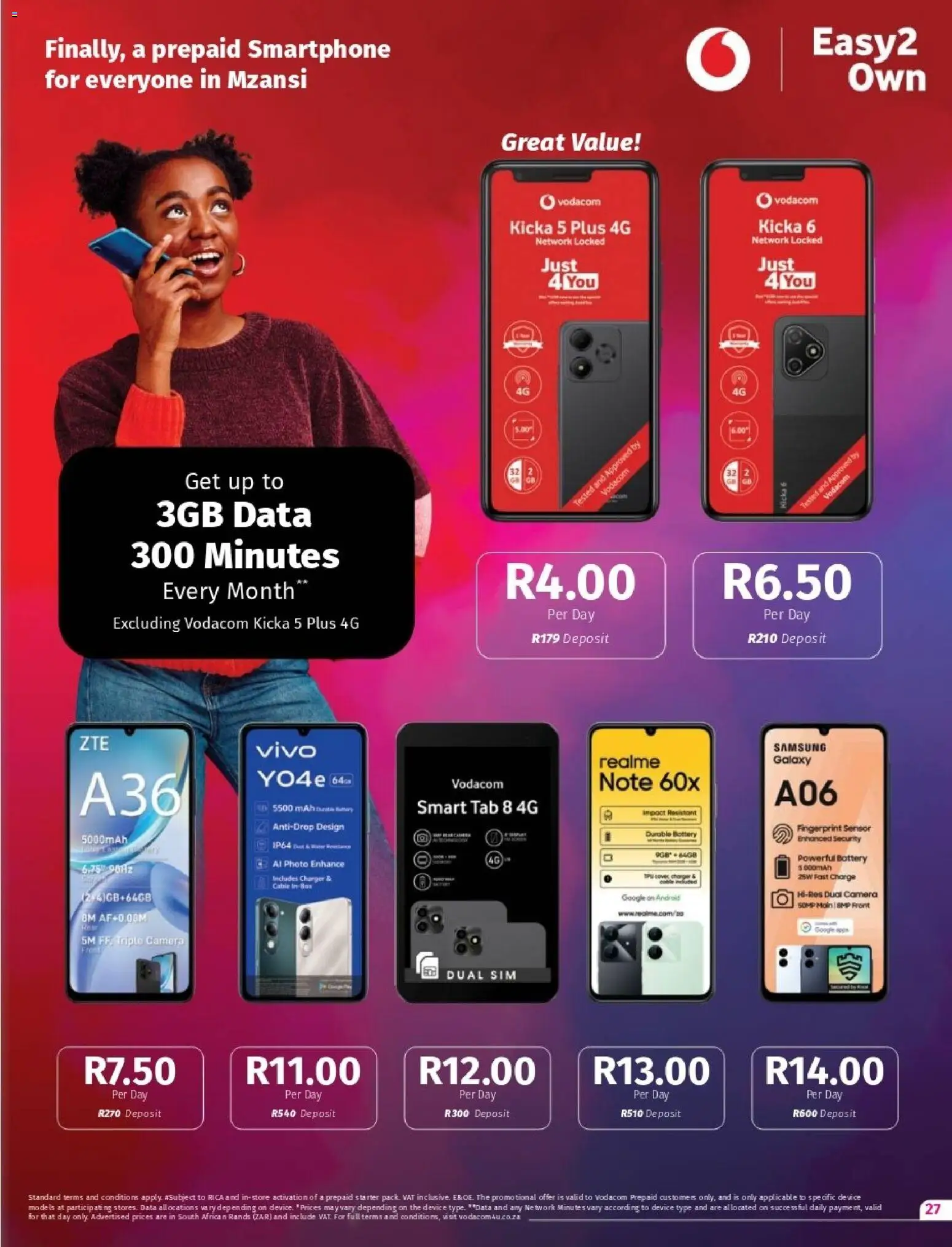 New Vodacom catalogue – valid from 06.03.2026 | Page: 27 | Products: Data, Smartphone, Camera, Cable