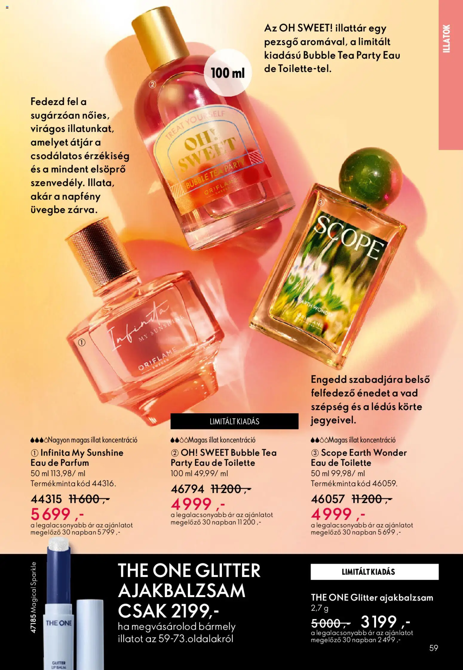 Oriflame akciós ujság - amely érvényes a következő dátumtól: 15.04.2026 | Oldal: 59 | Termékek: Körte, Pezsgő, Parfüm, Tea