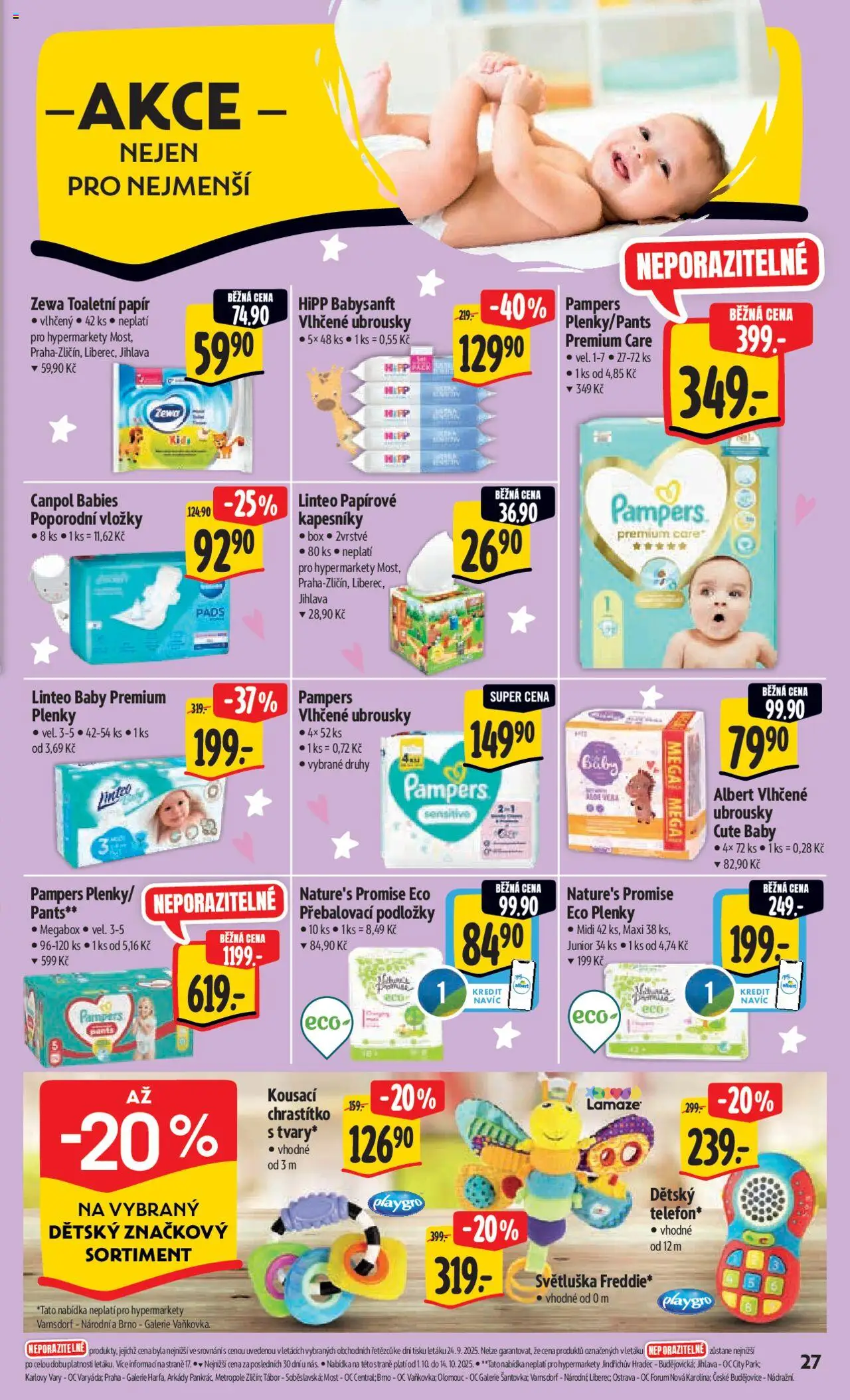 Albert leták - Hypermarket od 01.10.2025 | Strana: 36 | Produkty: Box, Ubrousky, Pampers, Plenky