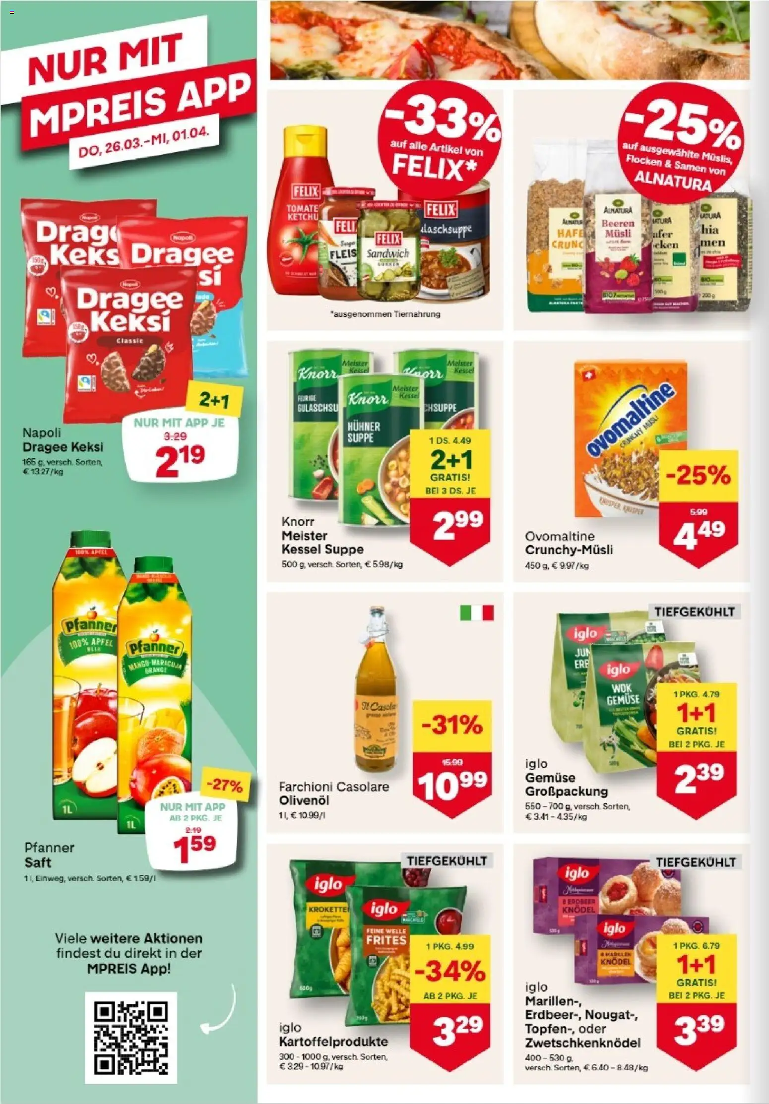 MPREIS Altenmarkt im Pongau gültig ab 26.03.2026 | Seite: 8 | Produkte: Flocken, Mango, Saft, Äpfel