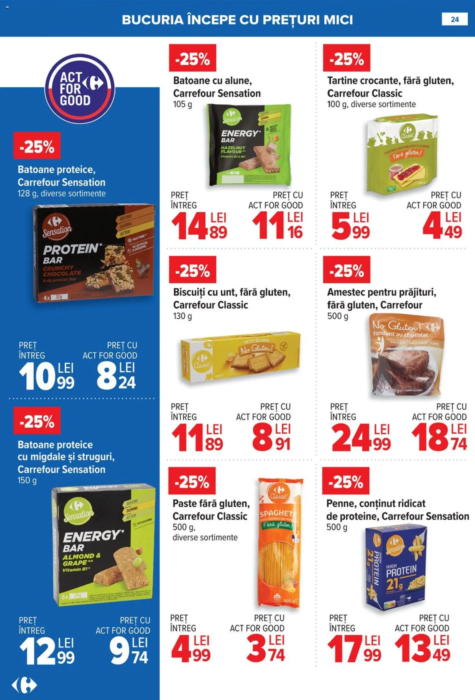 Noul catalog Carrefour – valabil de la 08.01.2026 | Pagină: 24 | Produse: Mici, Migdale, Paste, Porumb