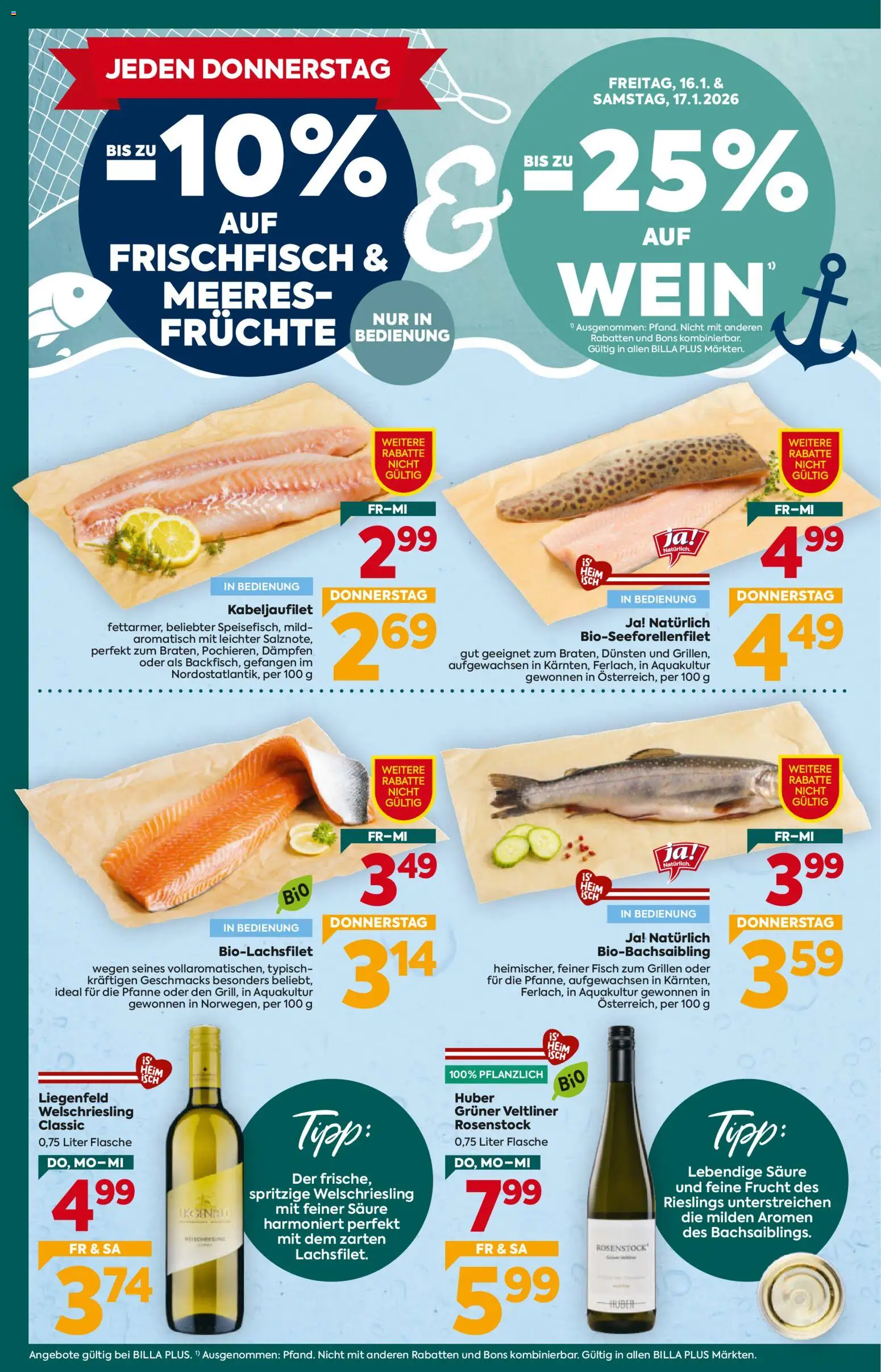Billa Plus Flugblatt gültig ab 15.01.2026 | Seite: 8 | Produkte: Fisch