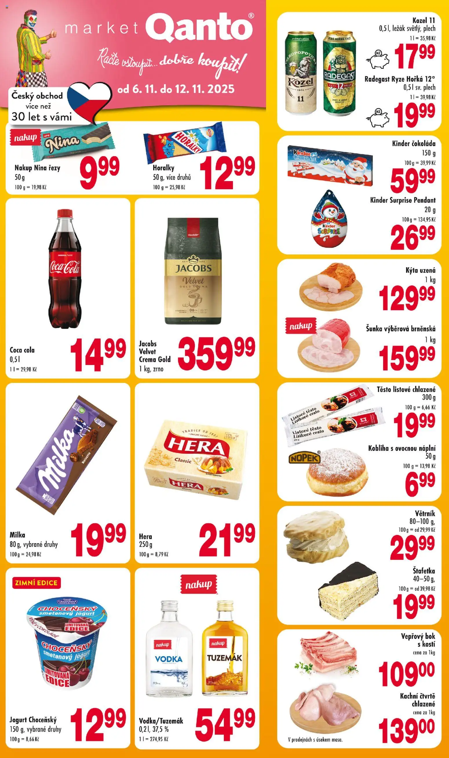 Astur & Qanto leták od 06.11.2025 | Strana: 1 | Produkty: Milka, Vodka, Kozel, Cola