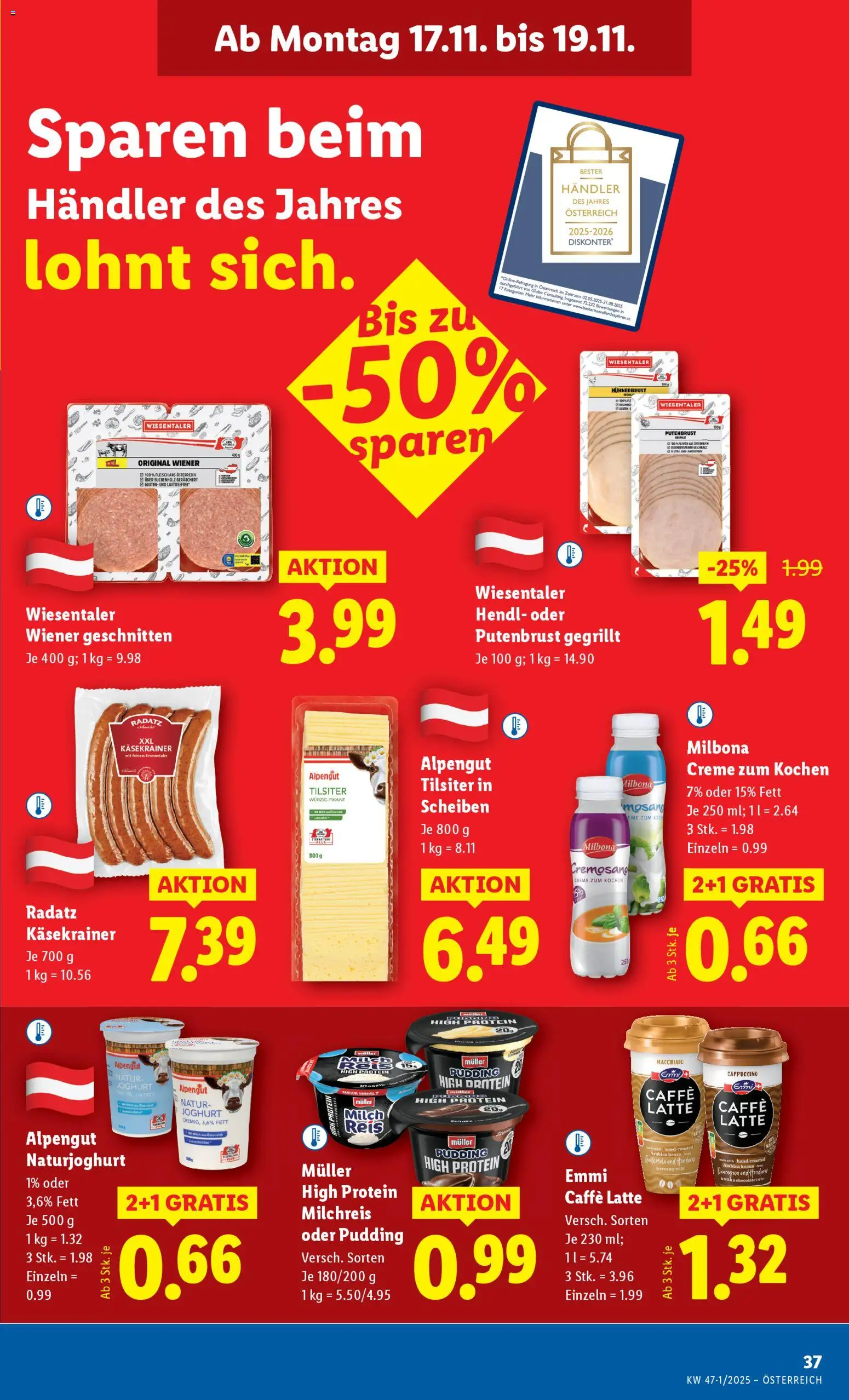Lidl Flugblatt - Altenmarkt im Pongau, St. Johann im Pongau, Zell am See gültig ab 13.11.2025 | Seite: 41 | Produkte: Milch, Creme, Joghurt, Reis