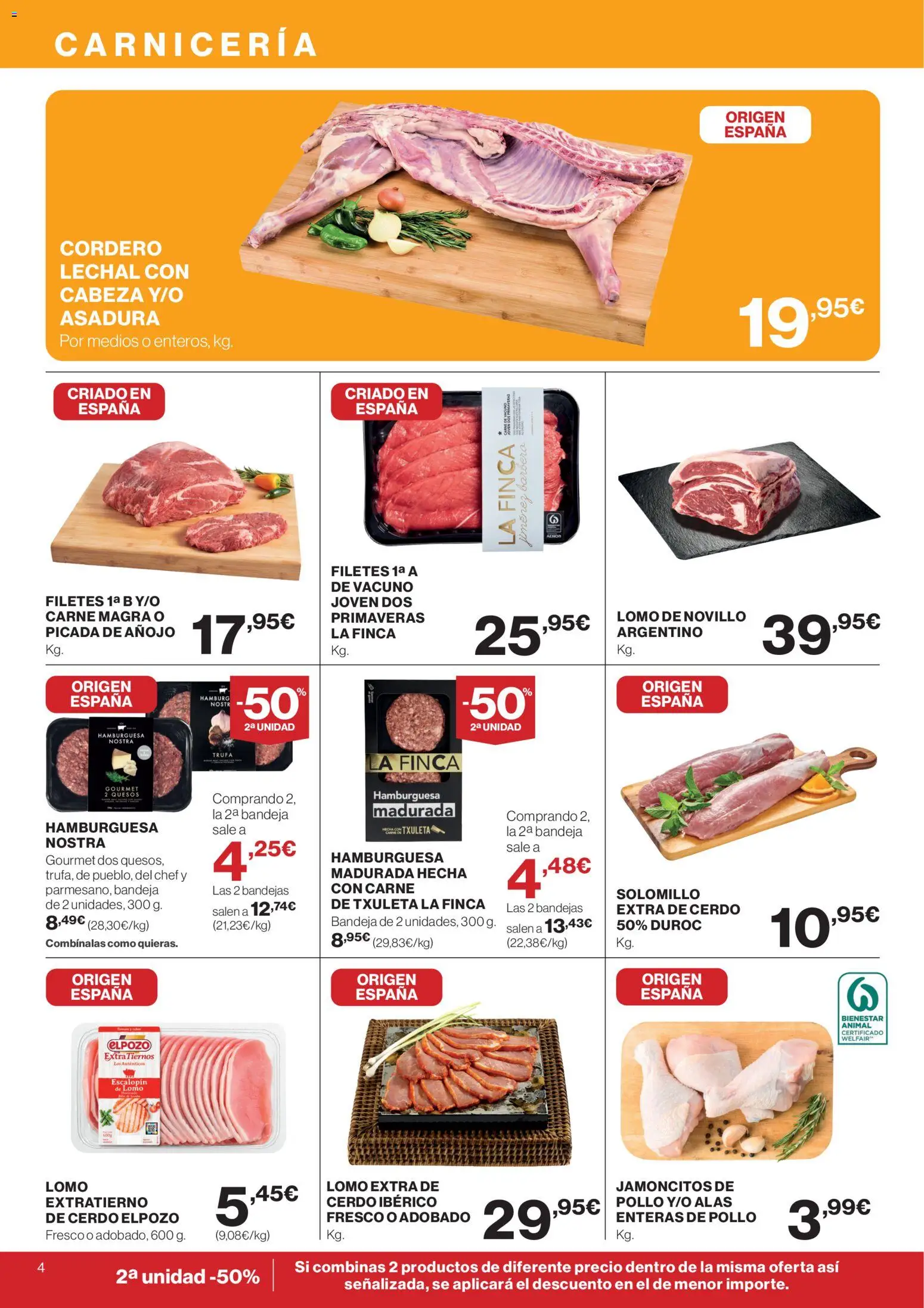 El Corte Inglés ofertas │ válido desde el 09.04.2026 | Página: 4 | Productos: Cerdo, Φίλτρο καφέ, Σοκολατούχο γάλα, Bandeja