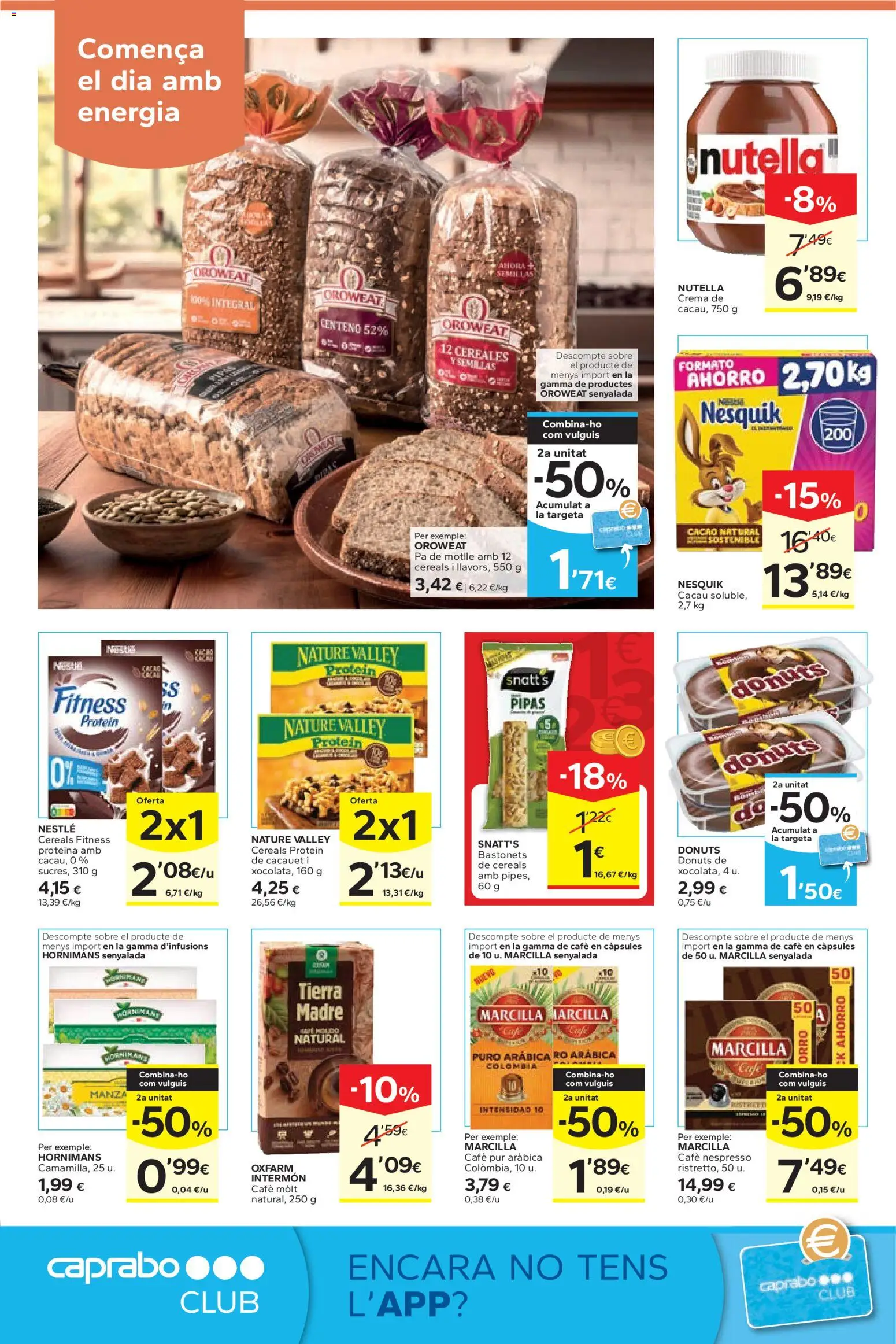 Caprabo folleto │ válido desde el 05.01.2026 | Página: 14 | Productos: Cereales, Crema, Donuts, Φρυγανιές σικάλεως
