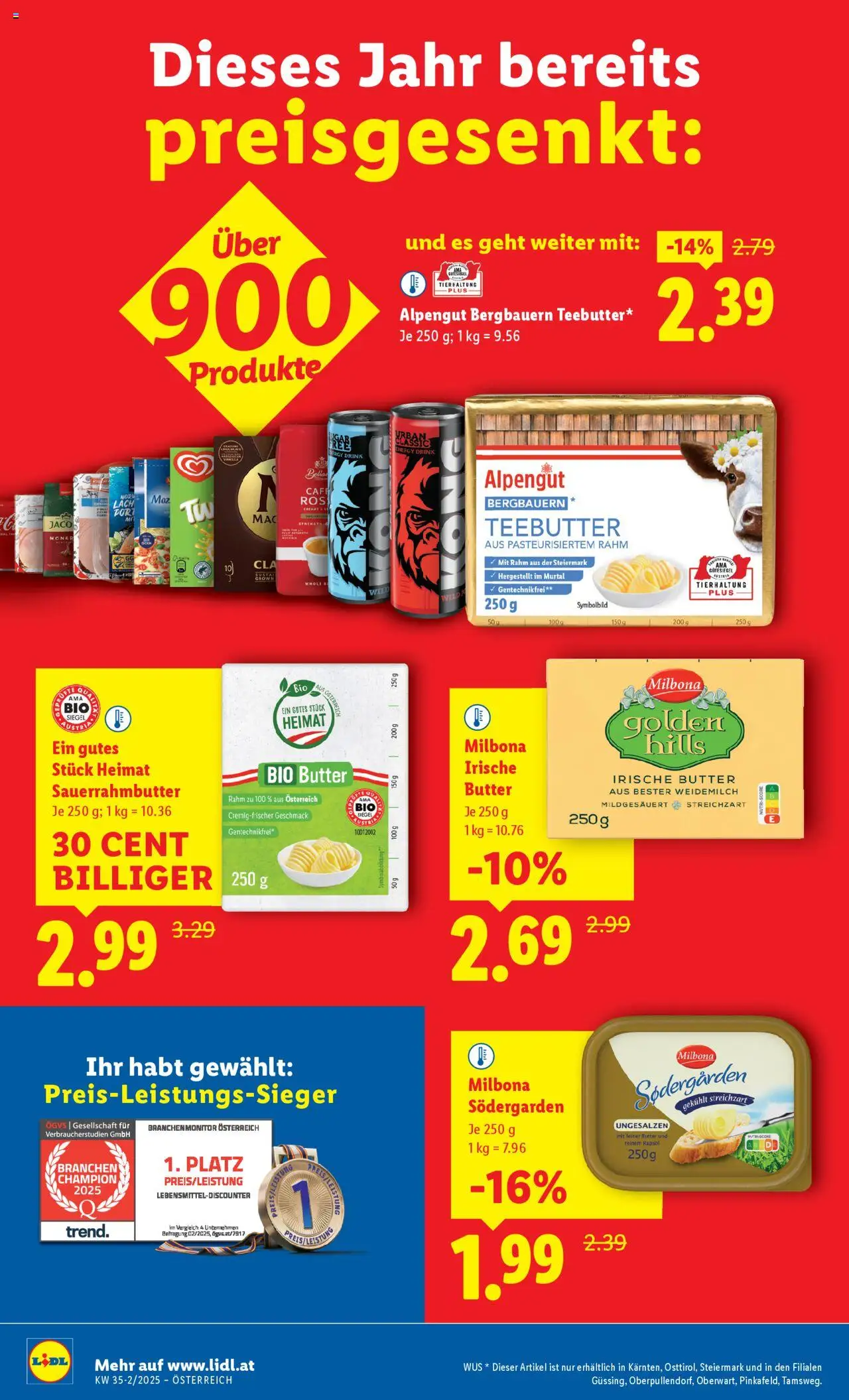 Lidl Flugblatt - Oberpullendorf, Güssing, Oberwart gültig ab 28.08.2025 | Seite: 16 | Produkte: Butter