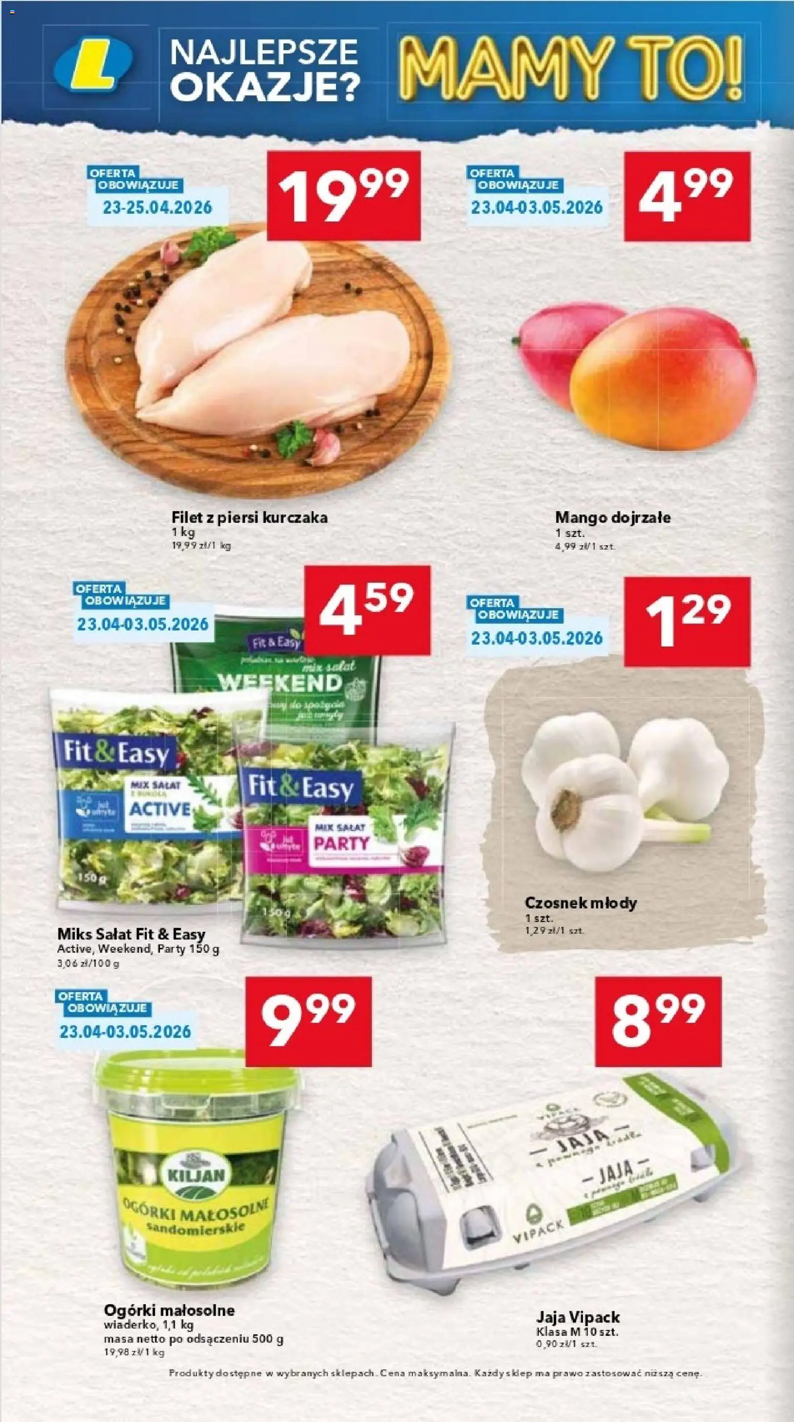 Lewiatan gazetka - Katowice od 23.04.2026 | Strona: 2 | Produkty: Mango, Czosnek, Piersi, Jaja