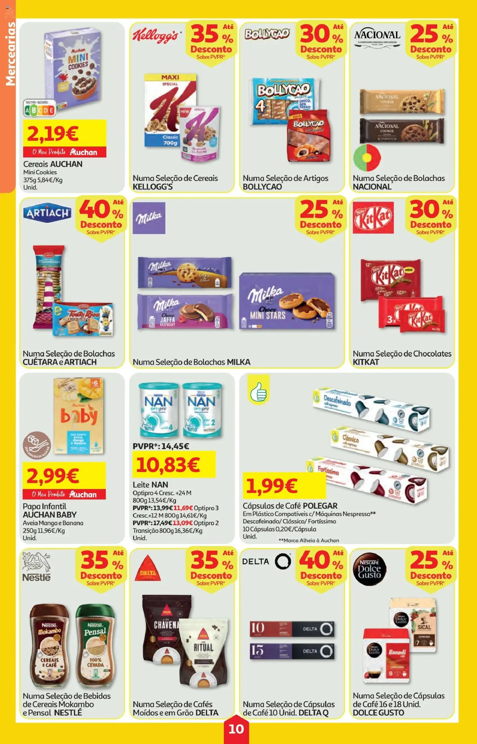 Minipreço folheto │ válido de 19.02.2026 | Página: 10 | Produtos: Banana, Granola, Máquinas nespresso, Leite