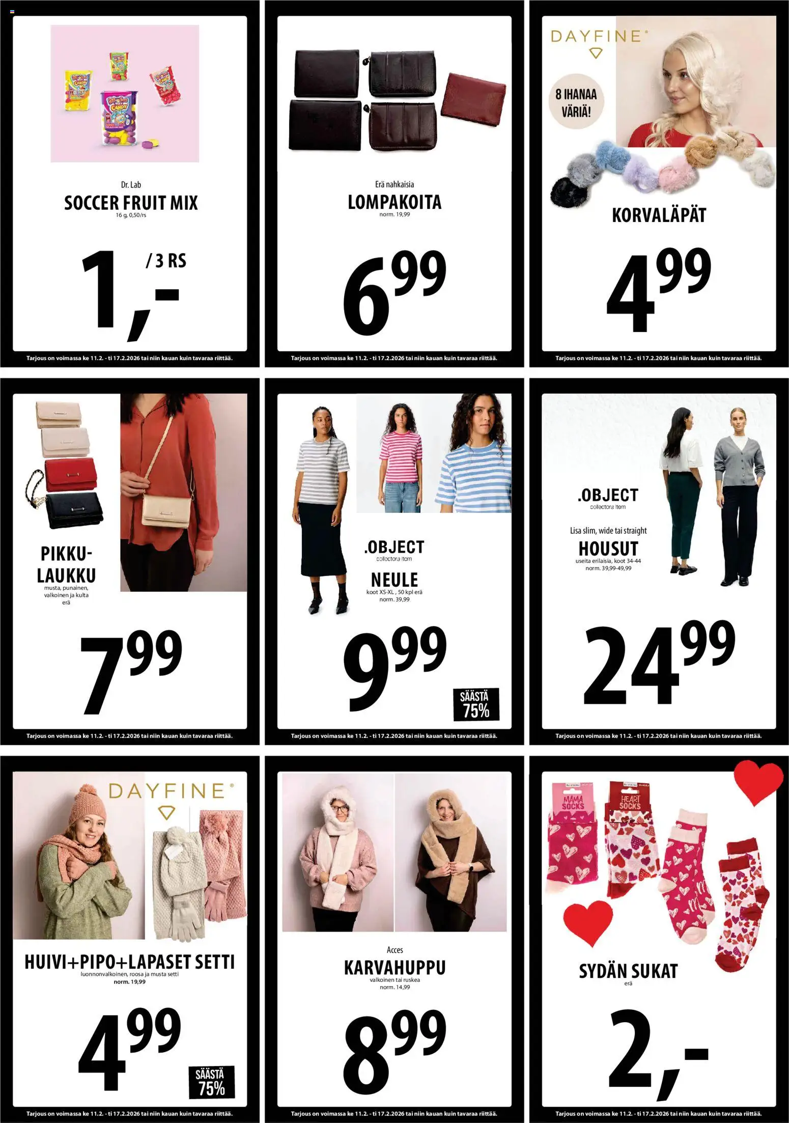 Tuuri tarjoukset – voimassa 11.02.2026 alkaen | Sivu: 14 | Tuotteet: Laukku, Housut, Sukat, Neule