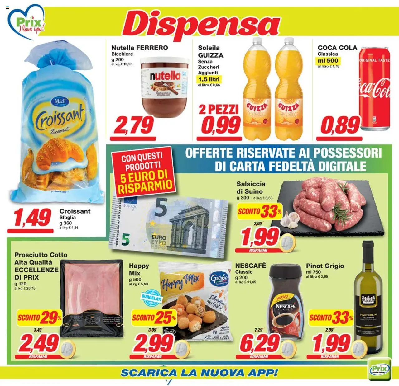 Volantino Prix del 16.06.2025 | Pagina: 12 | Prodotti: Suino, Salsiccia, Croissant, Coca Cola
