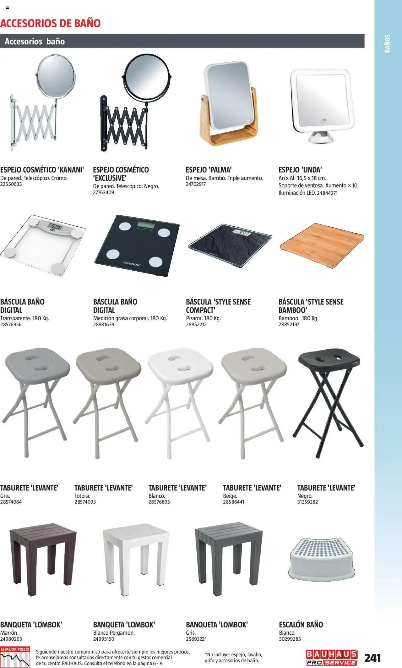 Bauhaus - ProService  │ válido desde el 24.02.2025 | Página: 241 | Productos: Taburete, Teléfono, Baño, Espejo