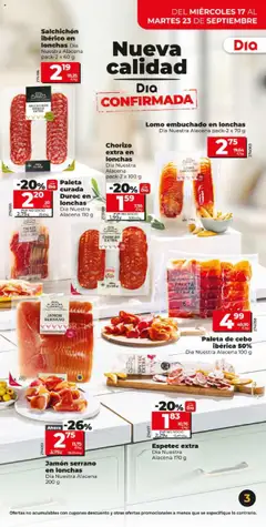 Jamón serrano en lonchas Dia Nuestra Alacena 200 g, Jamón serrano en lonchas 200 g │ válido desde el 17.09.2025 | Página: 3