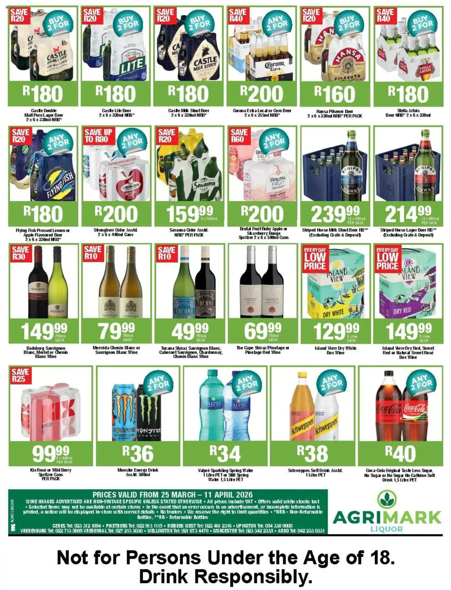 New Agrimark catalogue – valid from 25.03.2026 | Page: 2 | Products: Milk, Wine, Beer, Fruit