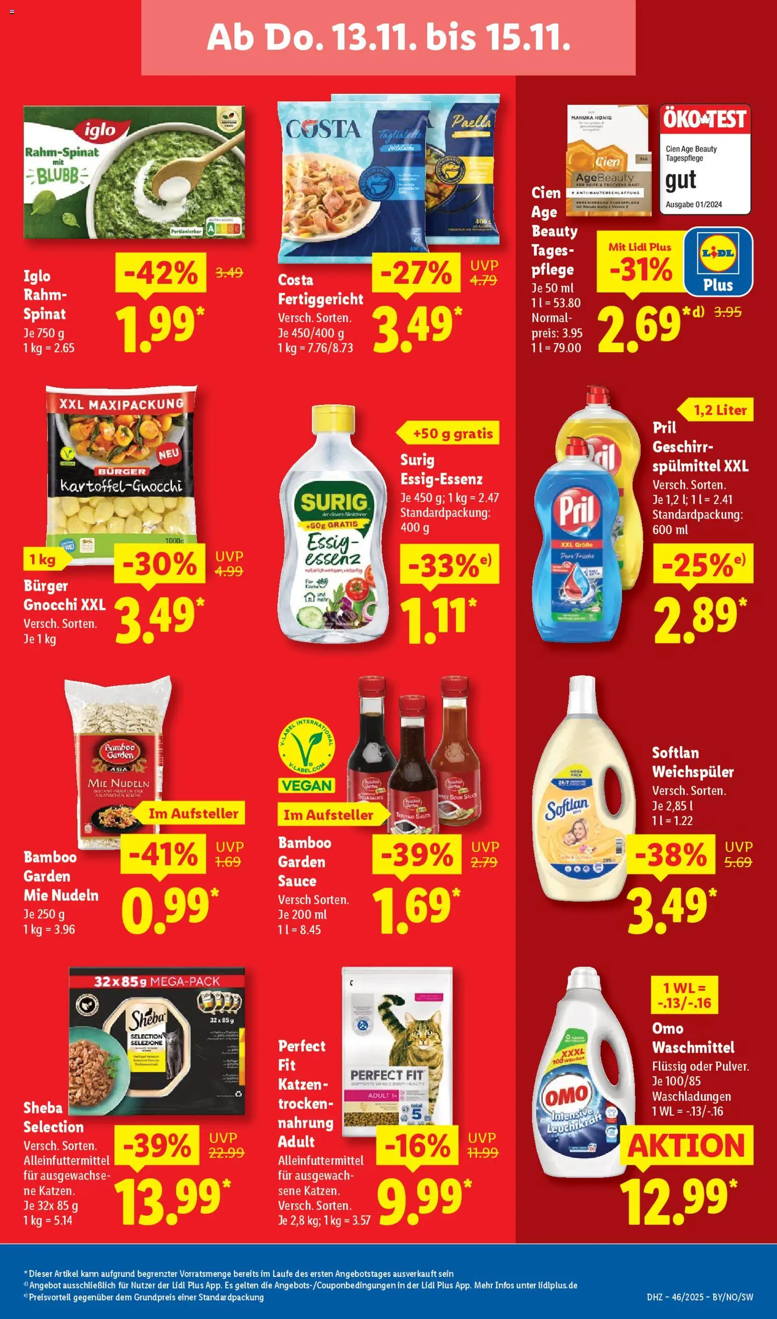 Lidl Prospekt Lüchow – gültig ab 10.11.2025 | Seite: 63 | Produkte: Essig, Burger, Weichspüler, Nudeln