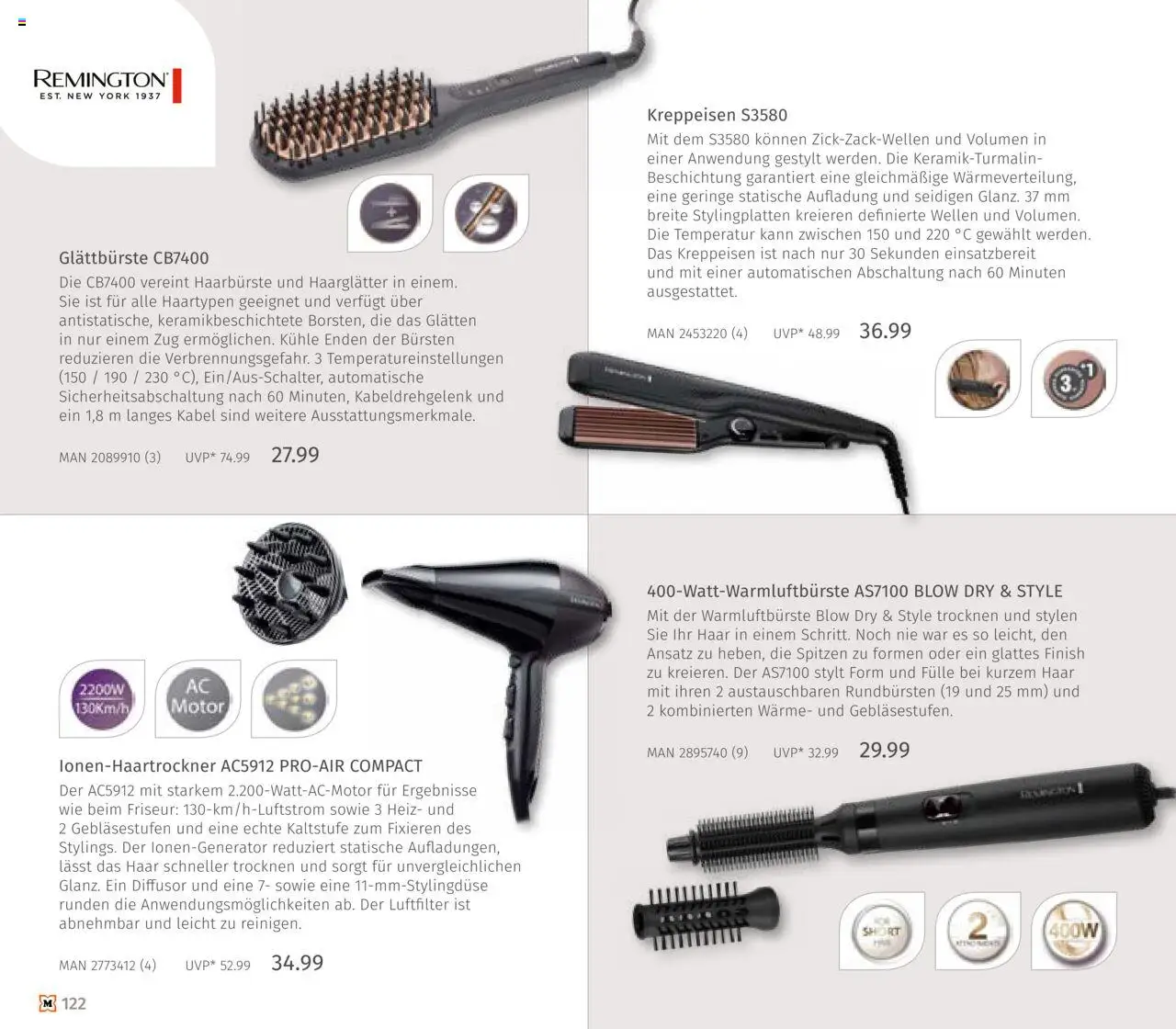 Müller Haushaltskatalog – gültig ab 03.10.2025 | Seite: 122 | Produkte: Kabel, Haarglätter, Finish
