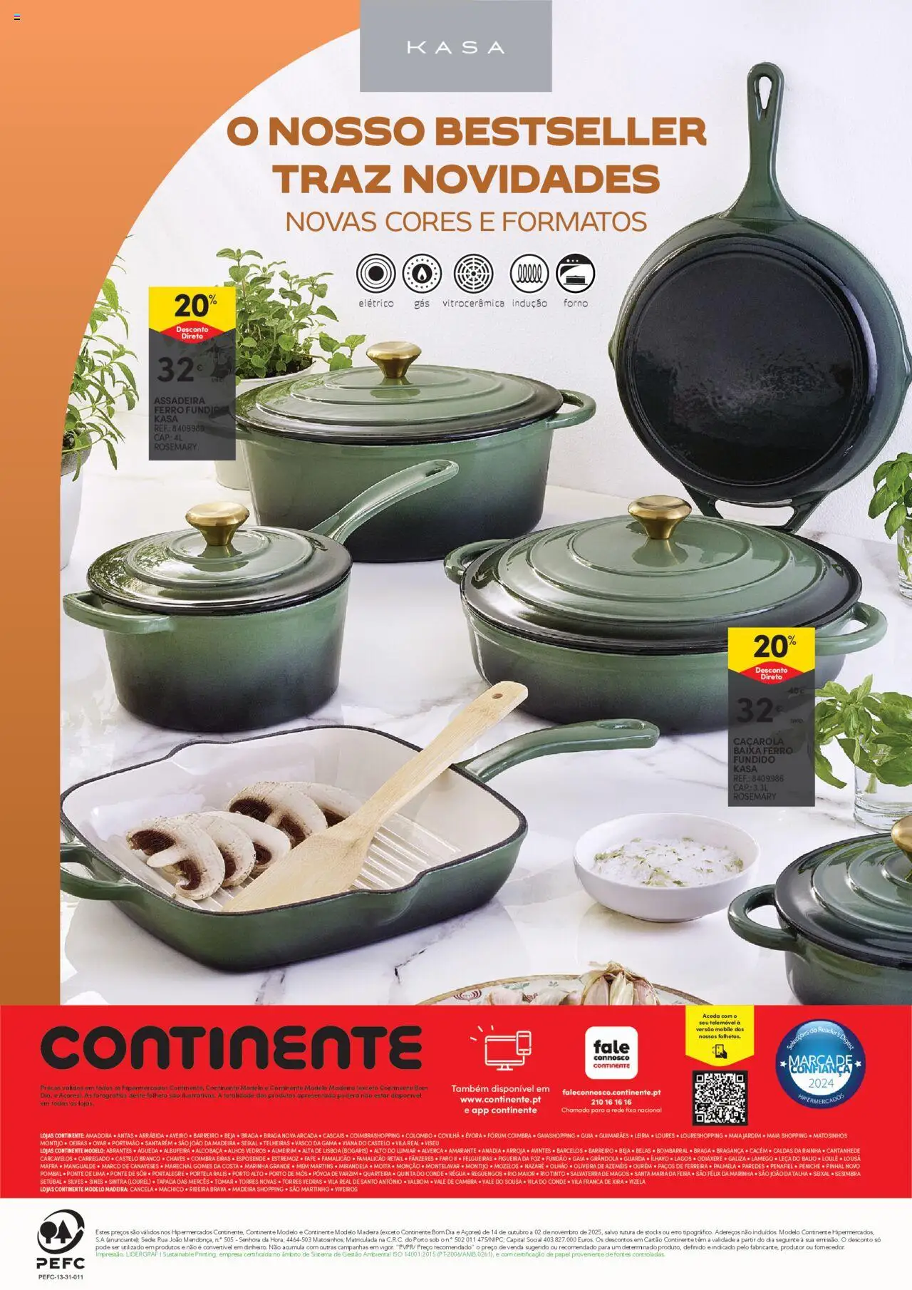 Continente - Casa Outono: A Vida passa a comer, no conforto de casa │ válido de 14.10.2025 | Página: 20 | Produtos: Forno, Ferro, Telemóvel, Alhos