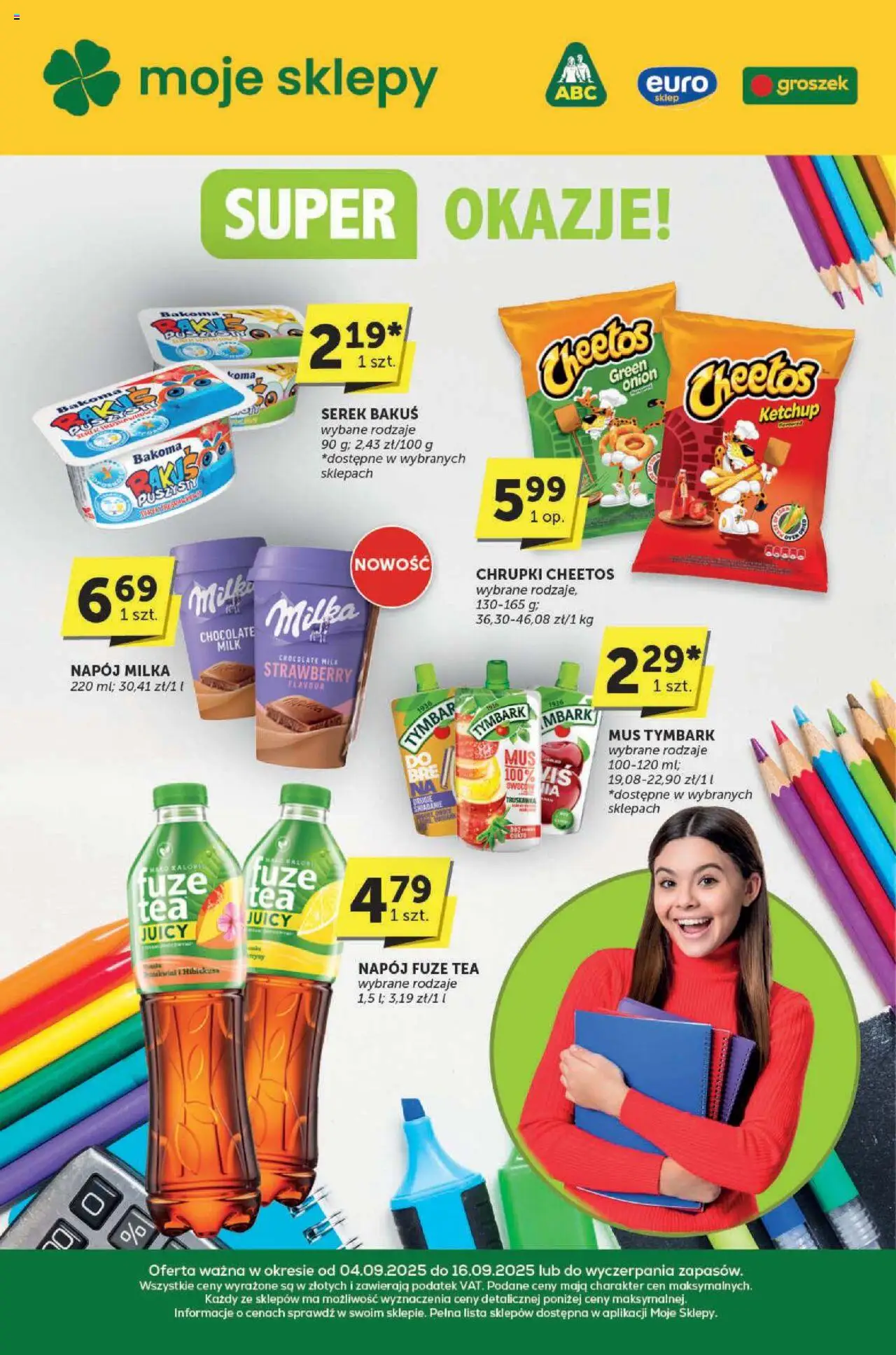 Euro Sklep Gazetka - Katalog od 04.09.2025 | Strona: 1 | Produkty: Groszek, Ketchup, Serek, Chrupki