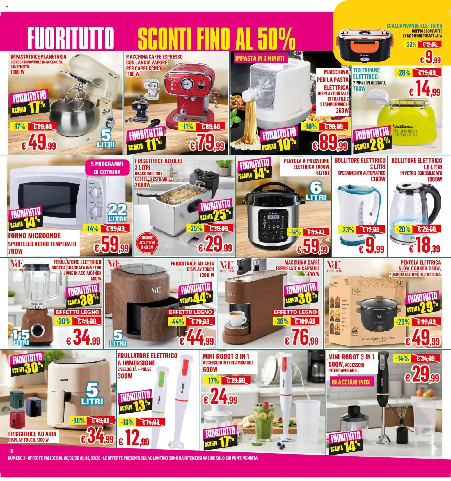 Volantino Satur del 06.02.2026 | Pagina: 8 | Prodotti: Olio, Ravioli, Bollitore, Friggitrice
