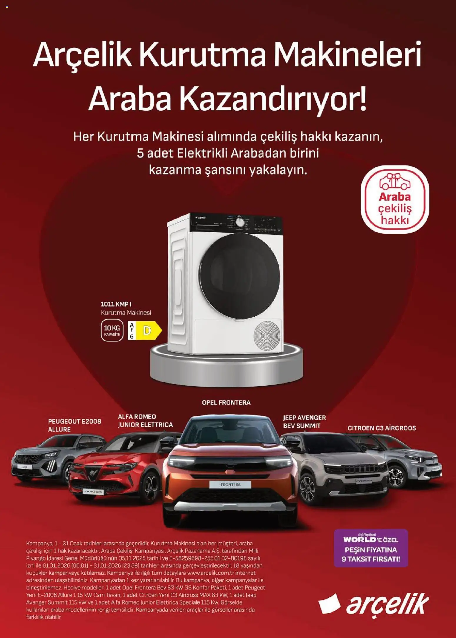 Arçelik Katalog - 01.01.2026 tarihinden itibaren geçerlidir | Sayfa: 2 | Ürünler: Kurutma makinesi, Ocak