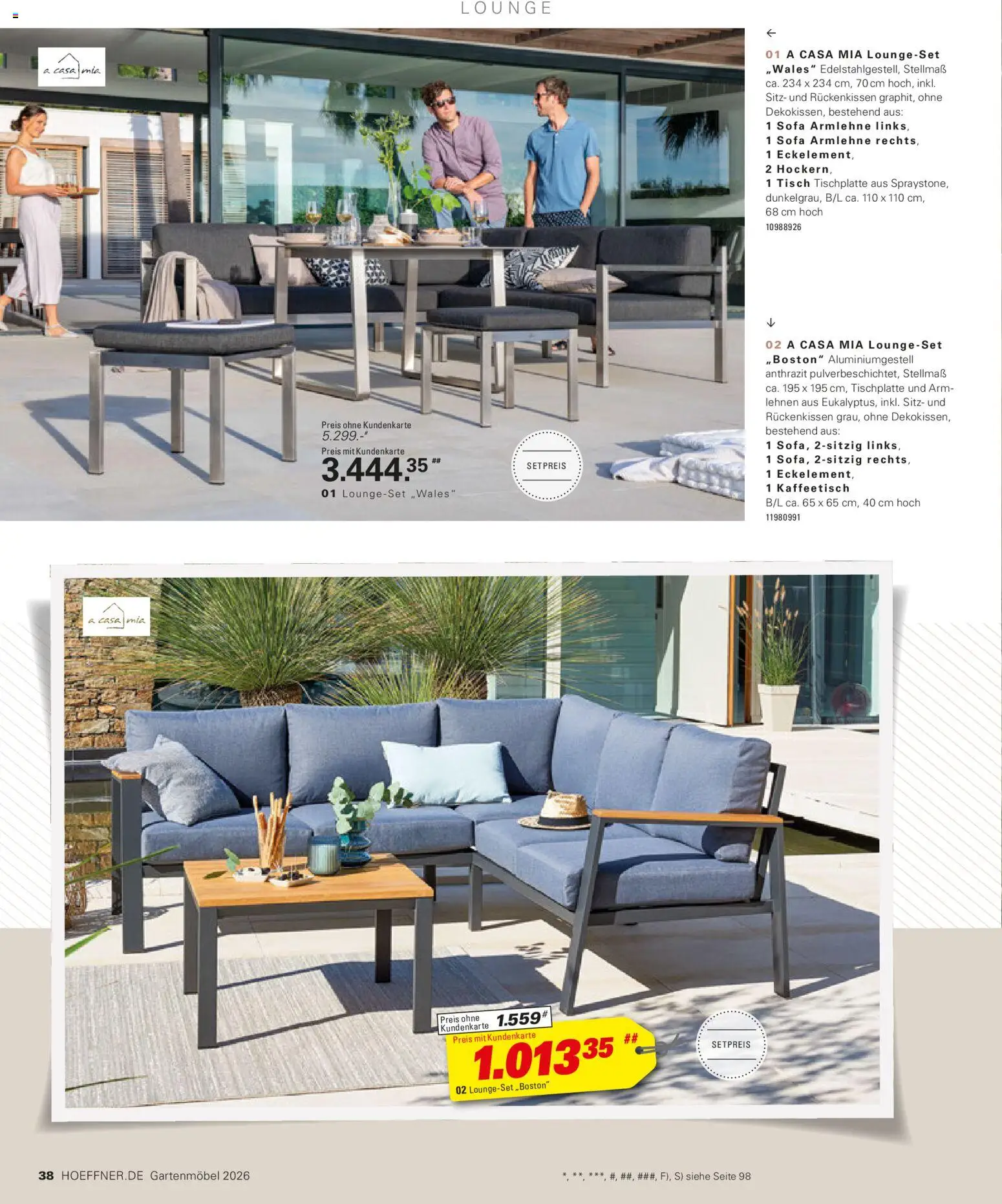 Höffner Prospekt Gartenmöbel – gültig ab 27.03.2026 | Seite: 38 | Produkte: Sofa, Tisch, Gartenmöbel