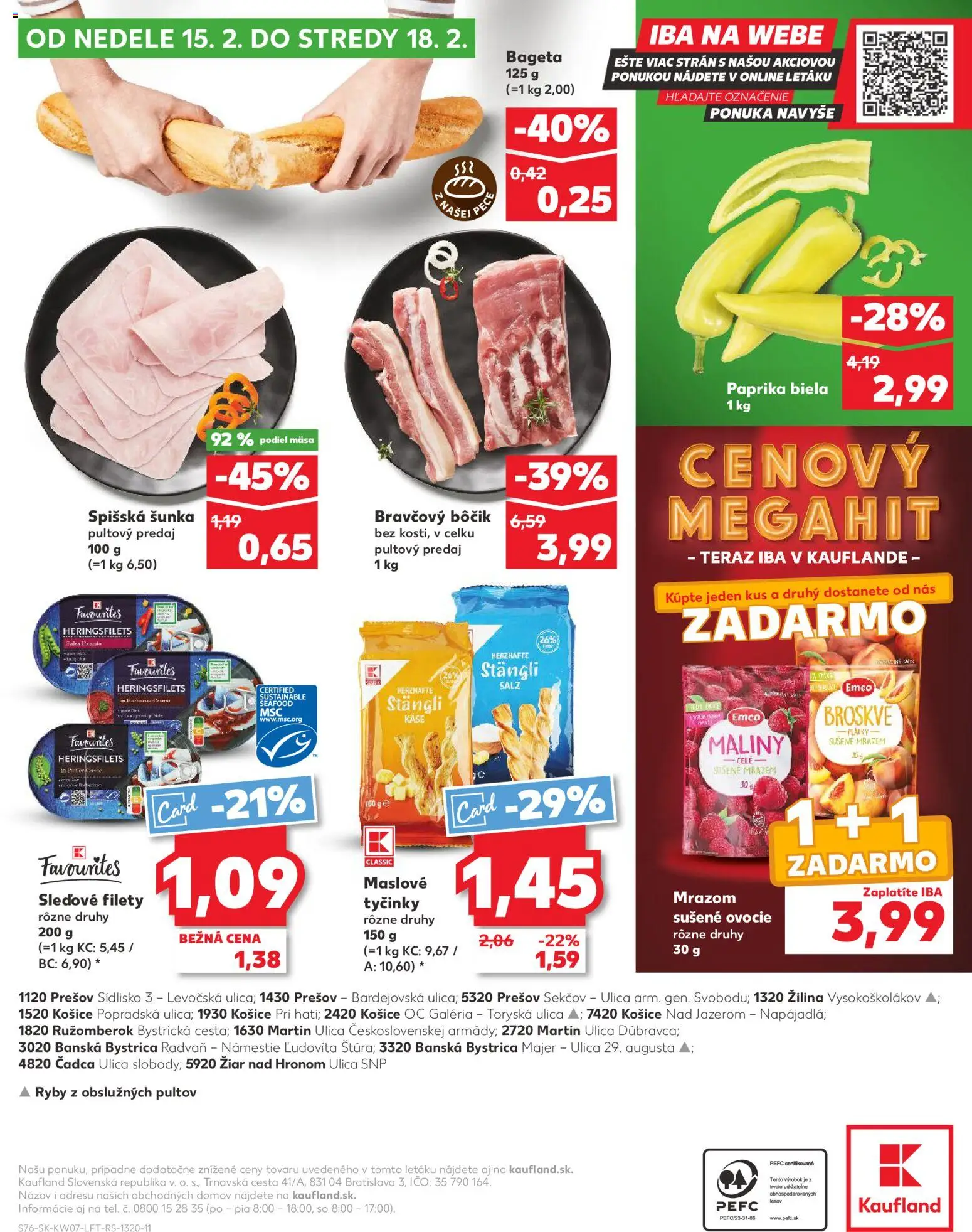 Nové Kaufland akcie – leták je platný od 12.02.2026 | Strana: 76 | Produkty: Paprika, Šunka, Ryby, Maliny