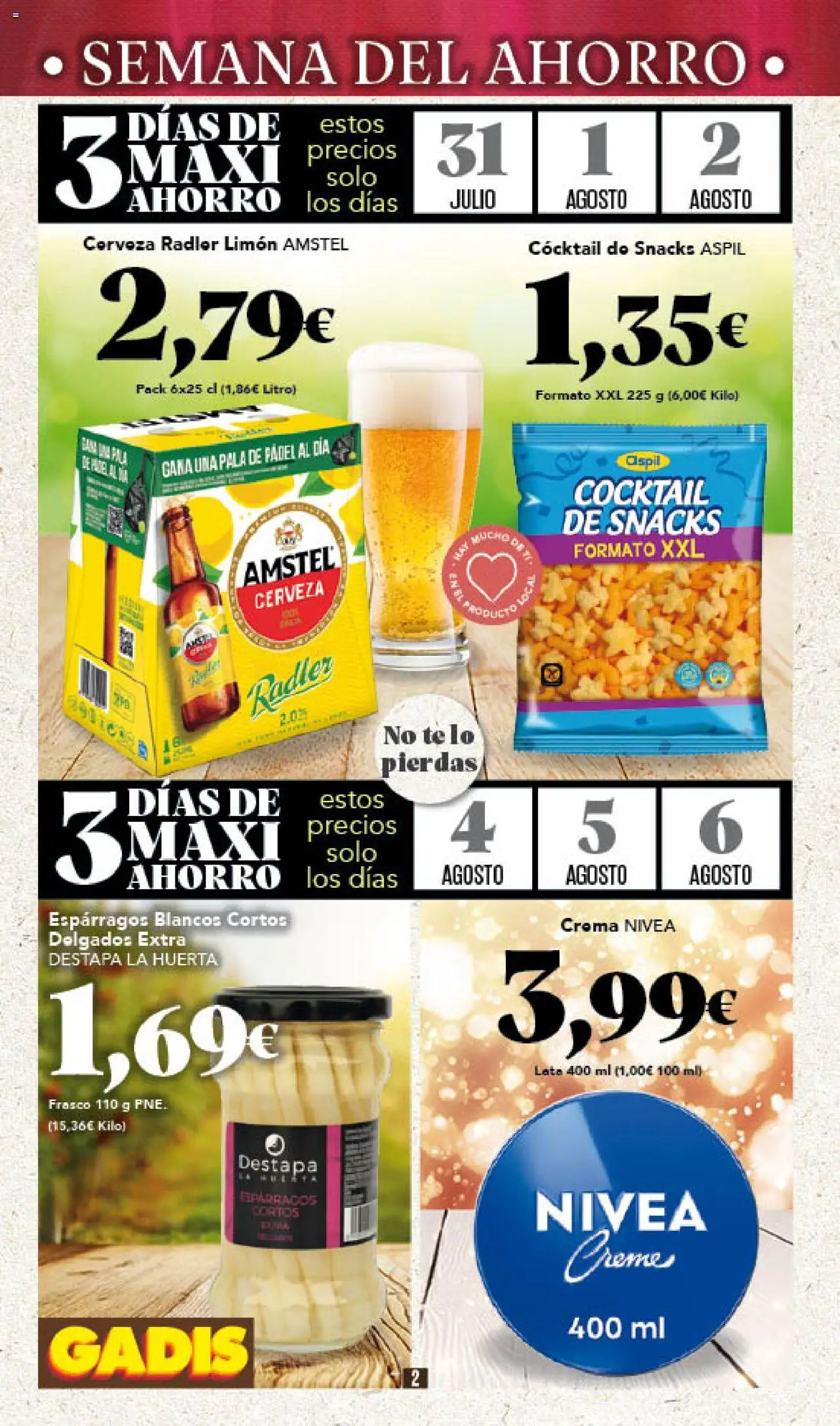 Gadis folleto │ válido desde el 31.07.2025 | Página: 2 | Productos: Cerveza, Νερό καρύδας, Crema, Té