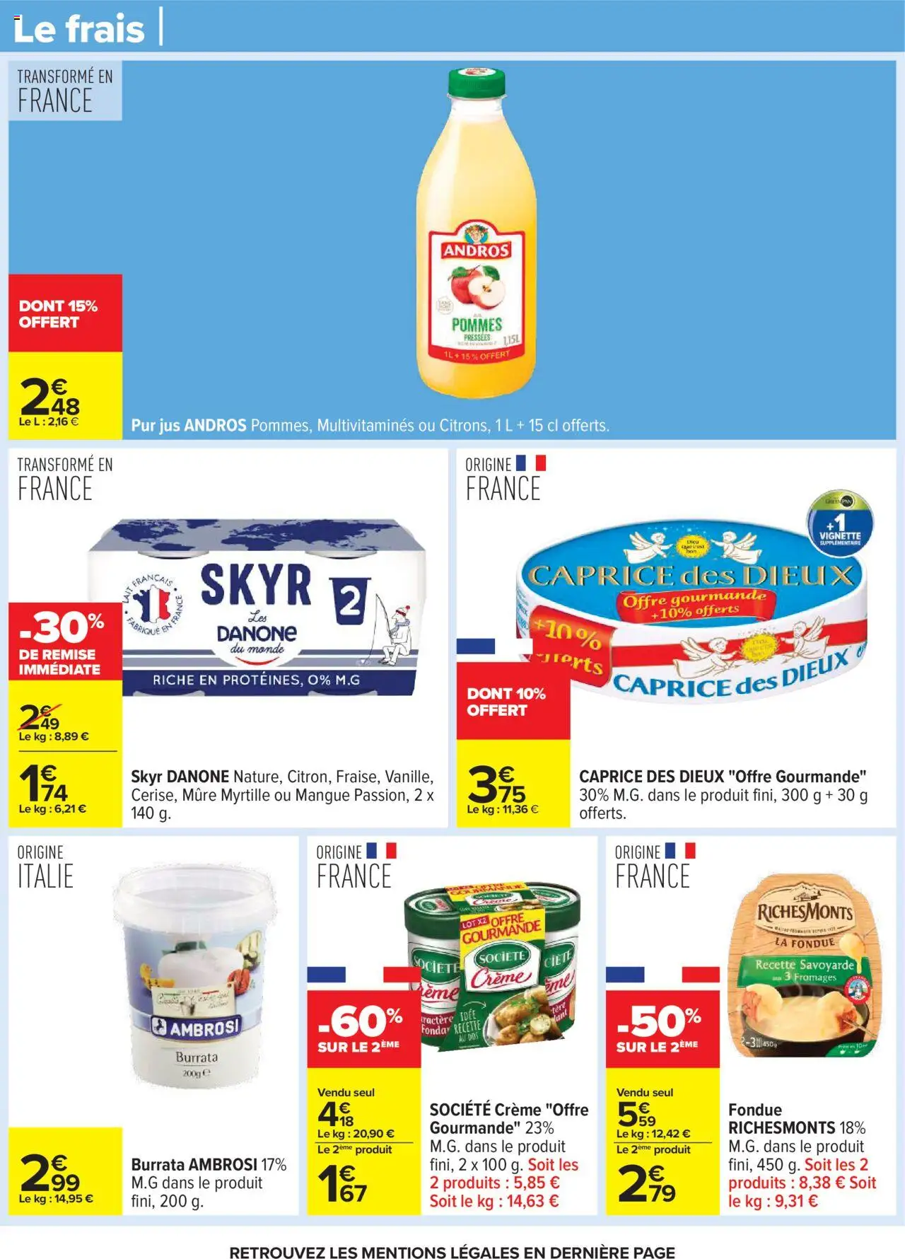 {H1} | Page: 35 | Produits: Caprice des dieux, Burrata, Jus, Pommes