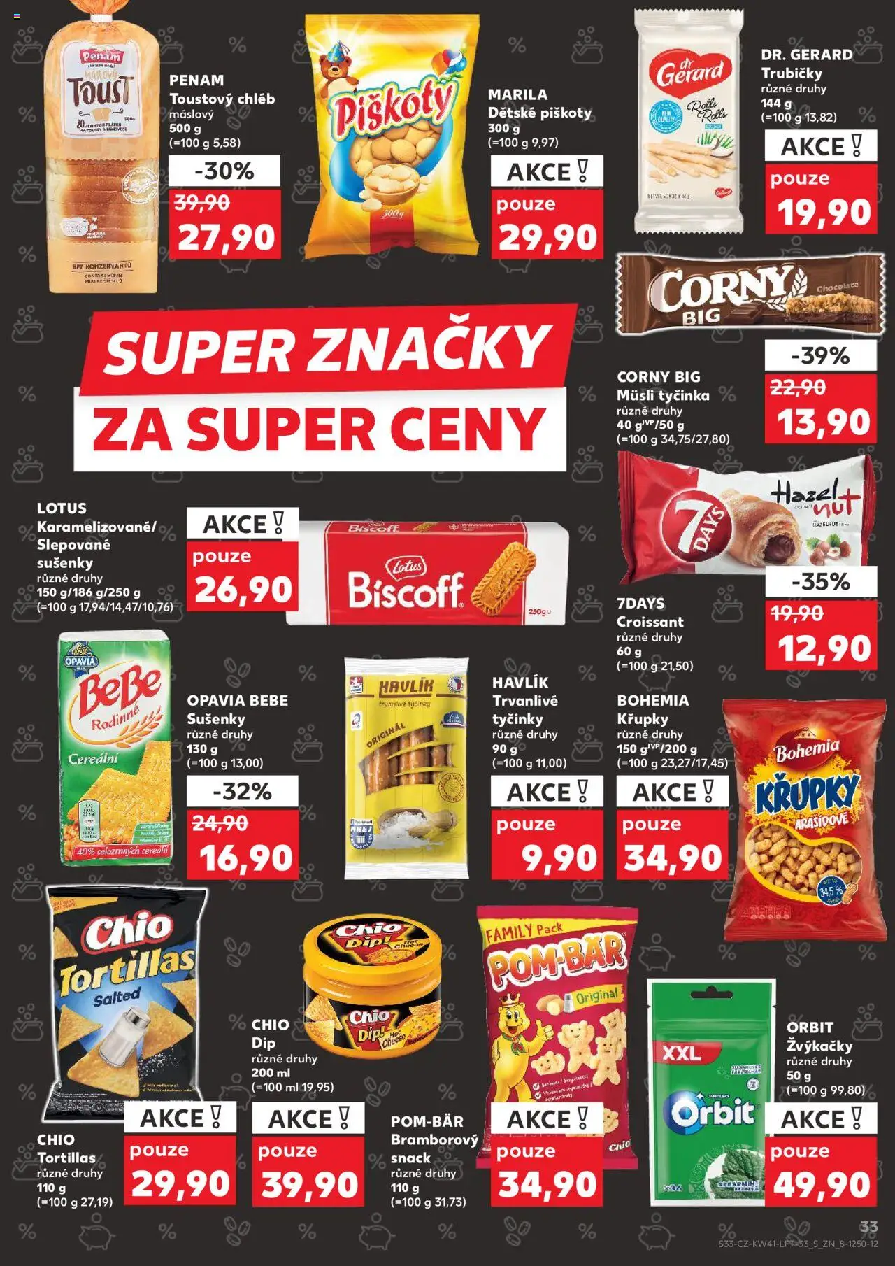 Kaufland leták - Praha 4 od 08.10.2025 | Strana: 33 | Produkty: Tyčinky, Croissant, Křupky, Lotus