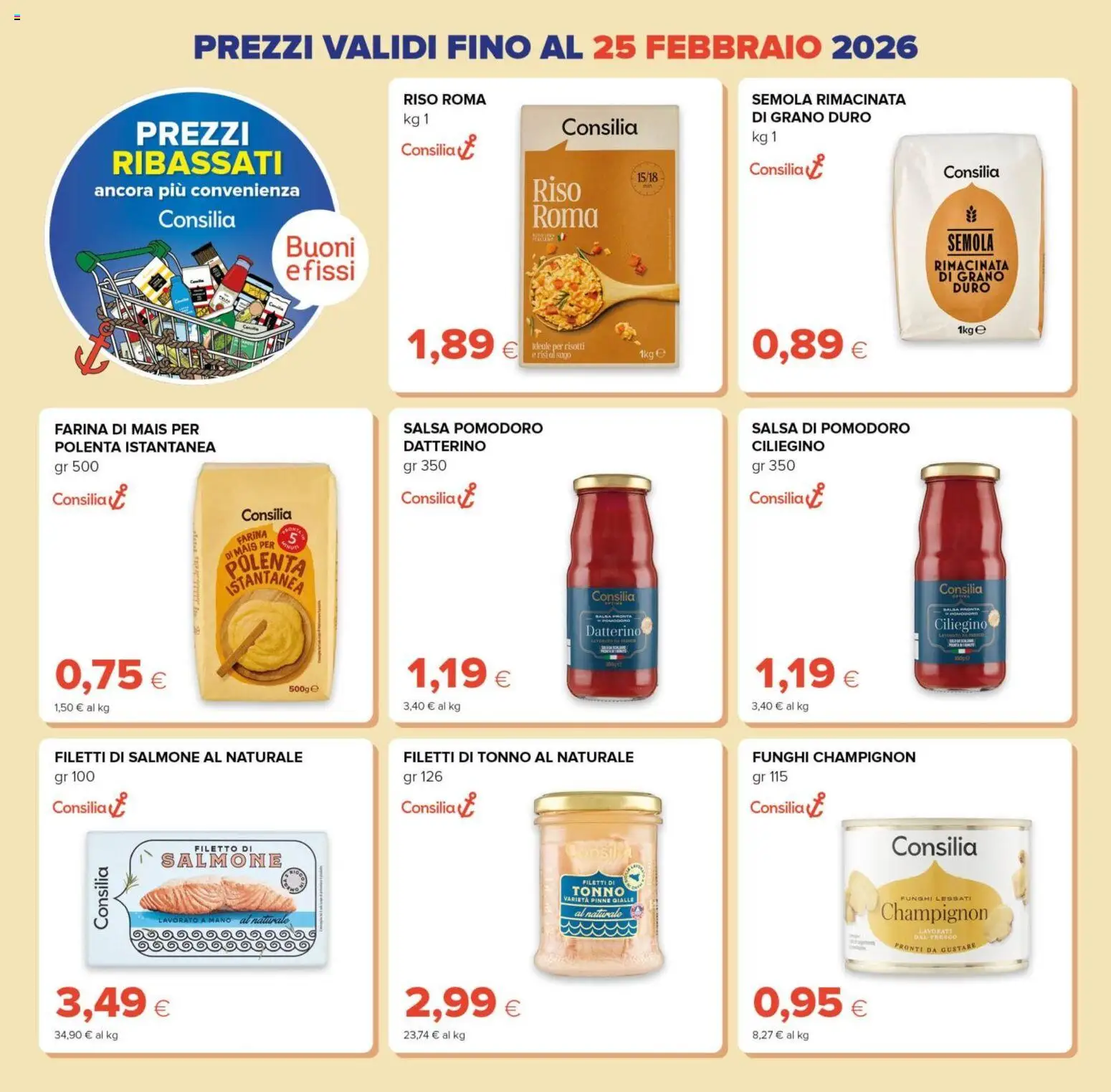 Volantino Tigre del 09.02.2026 | Pagina: 10 | Prodotti: Riso, Pomodoro, Farina, Pinne