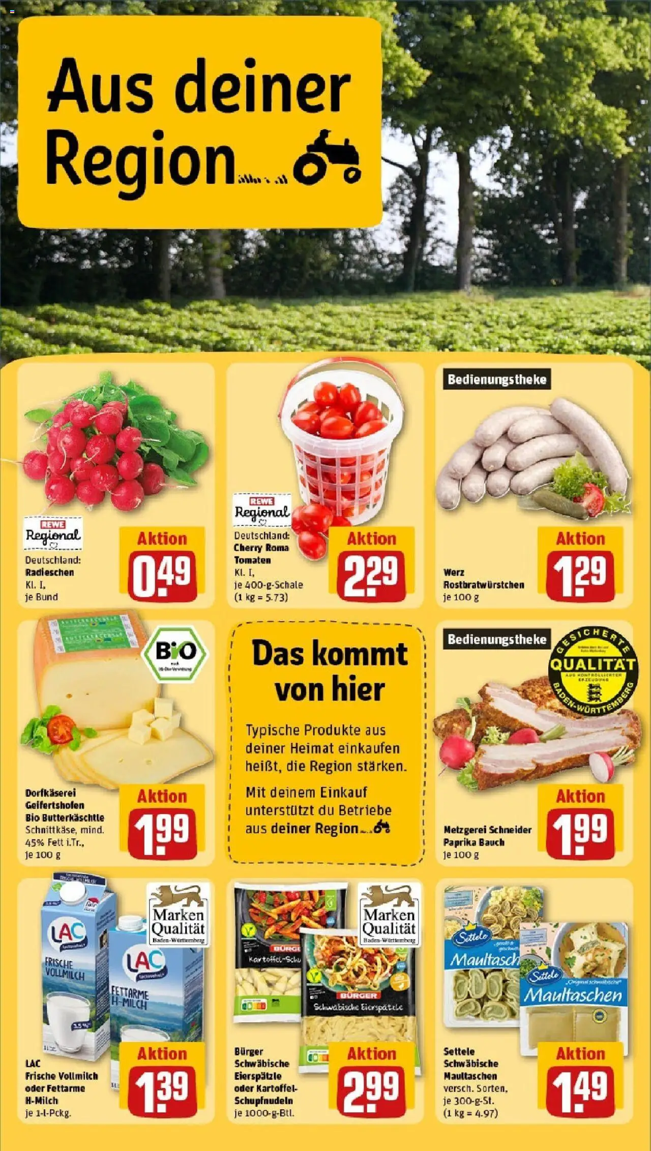 Rewe prospekt Bad Waldsee	 - gültig ab dem 25.05.2025 | Seite: 20 | Produkte: Burger, Tomaten, Paprika, Maultaschen
