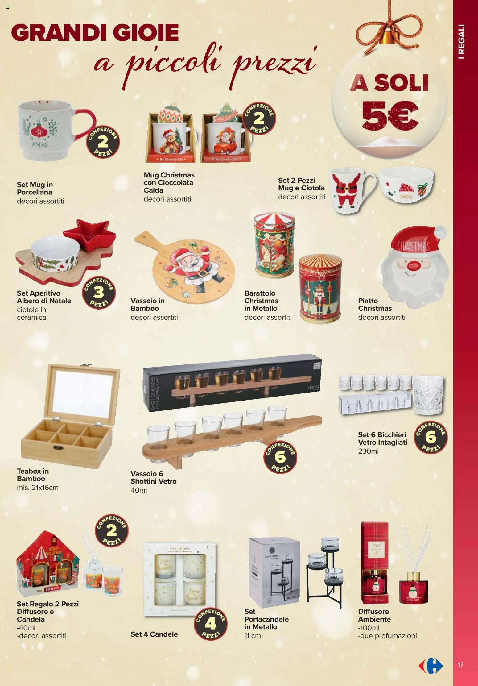 Volantino Carrefour del 13.11.2025 | Pagina: 17 | Prodotti: Portacandele, Piatto, Vassoio, Candela