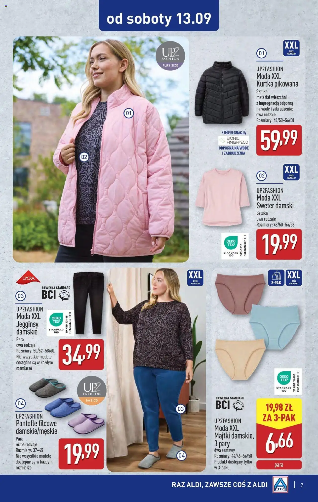 Aldi Gazetka - Od soboty od 13.09.2025 | Strona: 7 | Produkty: Sweter, Kurtka, Majtki