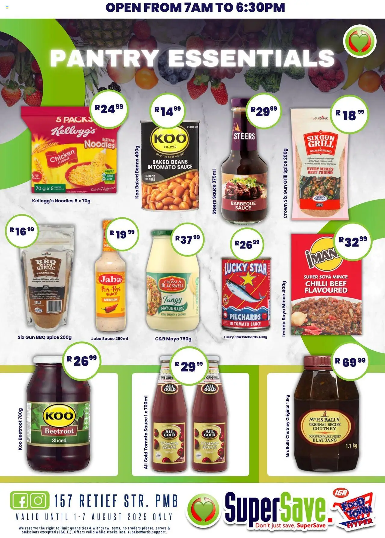 Super Save Specials │ valid from 08.08.2025 | Page: 41 | Products: Beans, Noodles, Seasoning, Tomato sauce