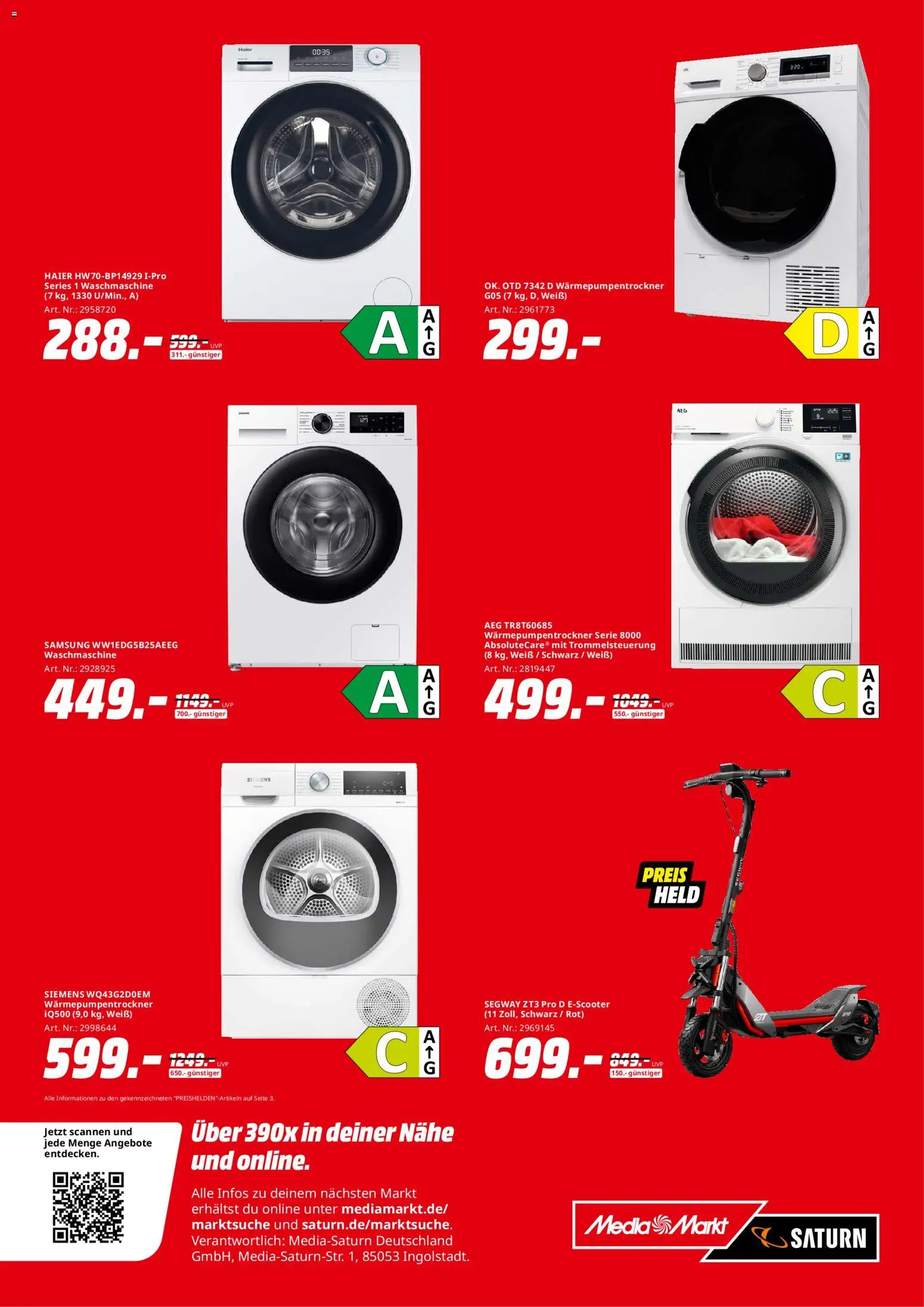 Media Markt - Black Friday – gültig ab 28.11.2025 | Seite: 8 | Produkte: Siemens, AEG, Waschmaschine, Samsung