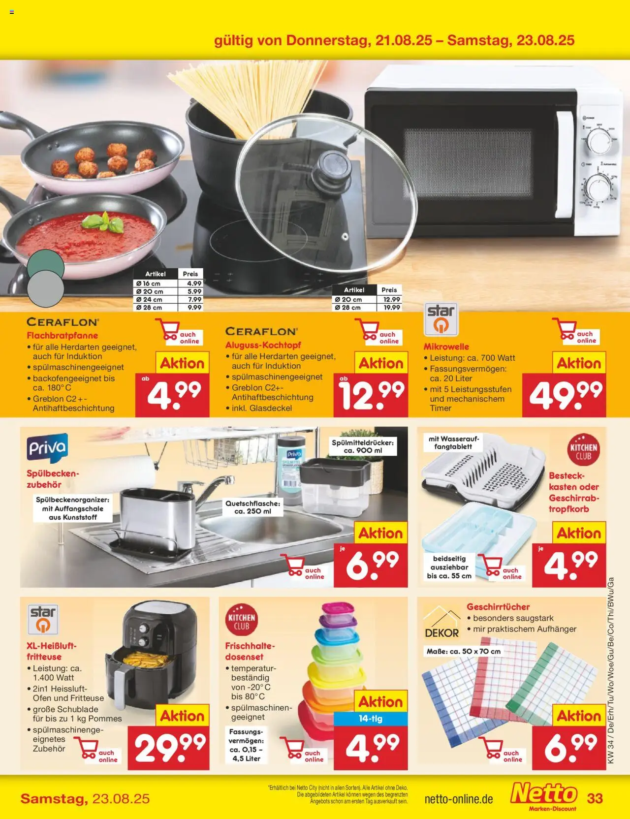 Netto Marken-Discount Prospekt 	 - gültig ab dem 18.08.2025 | Seite: 59 | Produkte: Ofen, Mikrowelle, Pommes, Fritteuse
