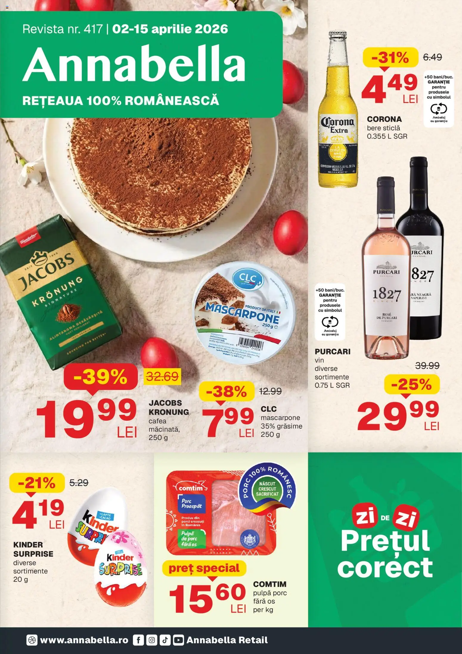Noul catalog Annabella – valabil de la 02.04.2026 | Pagină: 1 | Produse: Köpek çiti, Cafea, Bere, Mascarpone