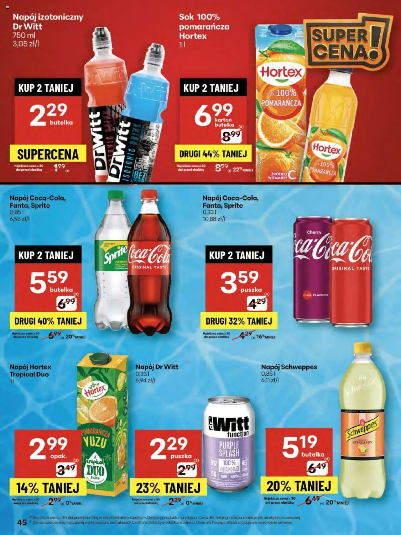 Delikatesy Centrum Gazetka - Sklepy Własne od 07.08.2025 | Strona: 45 | Produkty: Sprite, Delikatesy, Sok