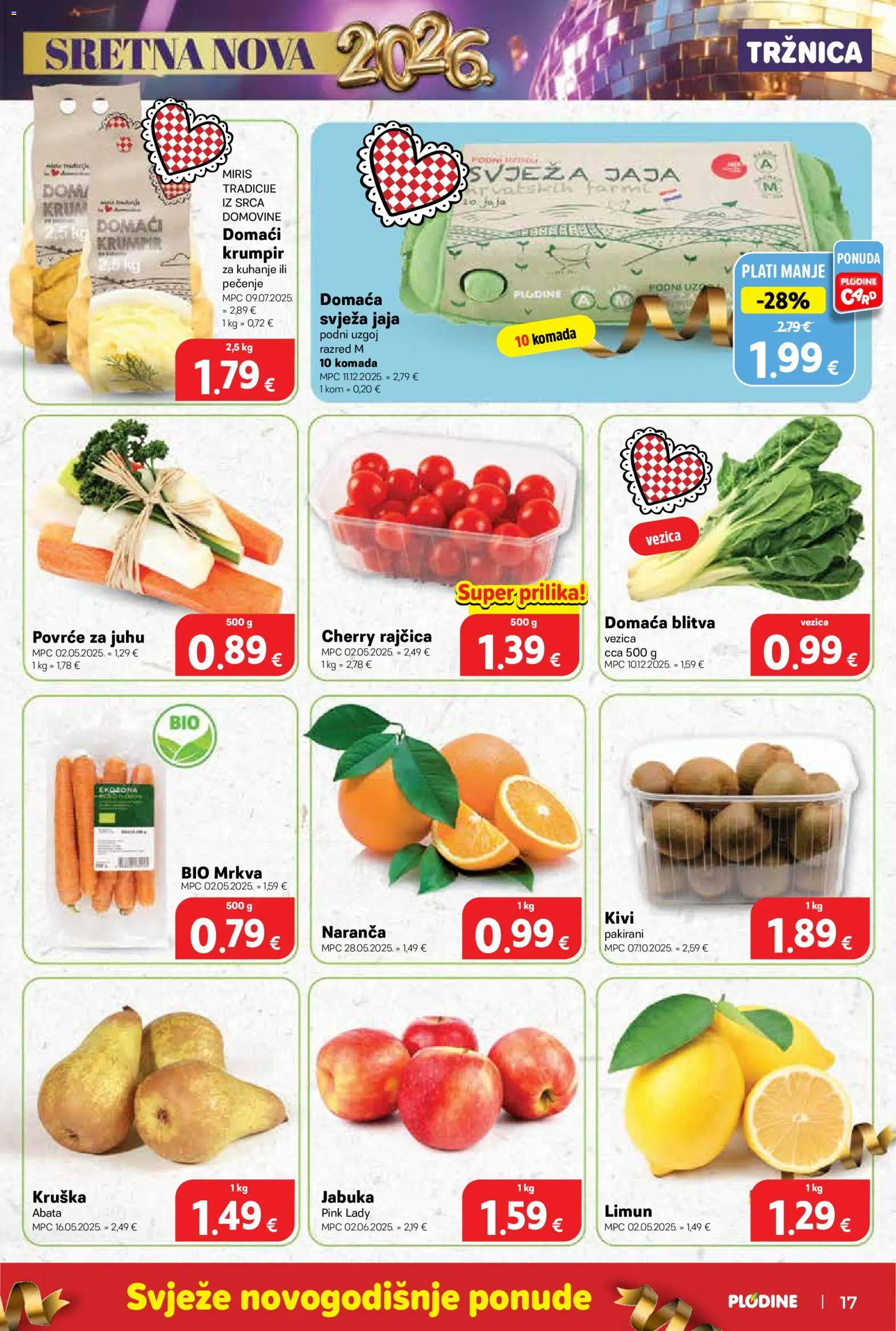 Plodine katalog | vrijedi od 27.12.2025 | Stranica: 17 | Proizvodi: Jaja, Kivi, Limun, Rajčica