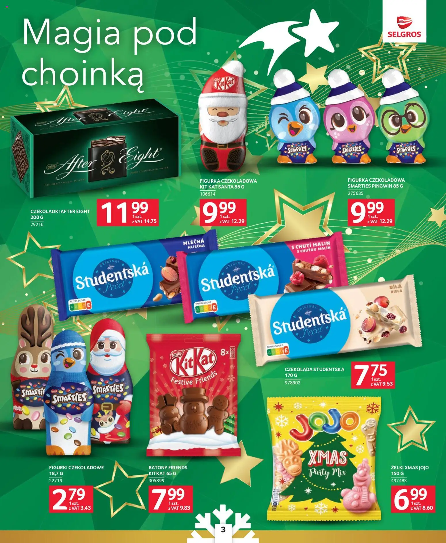 Selgros cash&carry Gazetka - Prezenty od 04.12.2025 | Strona: 3 | Produkty: Czekoladki, Choinka, Żelki, Czekolada