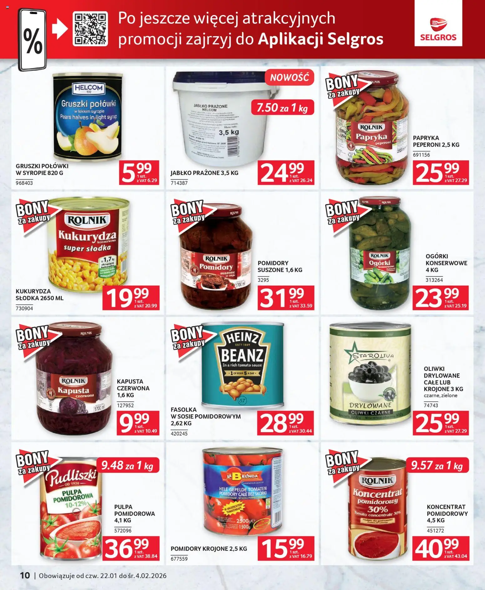 Selgros cash&carry Gazetka - Oferta dla gastronomii od 22.01.2026 | Strona: 10 | Produkty: Kapusta, Kukurydza, Papryka, Pomidory