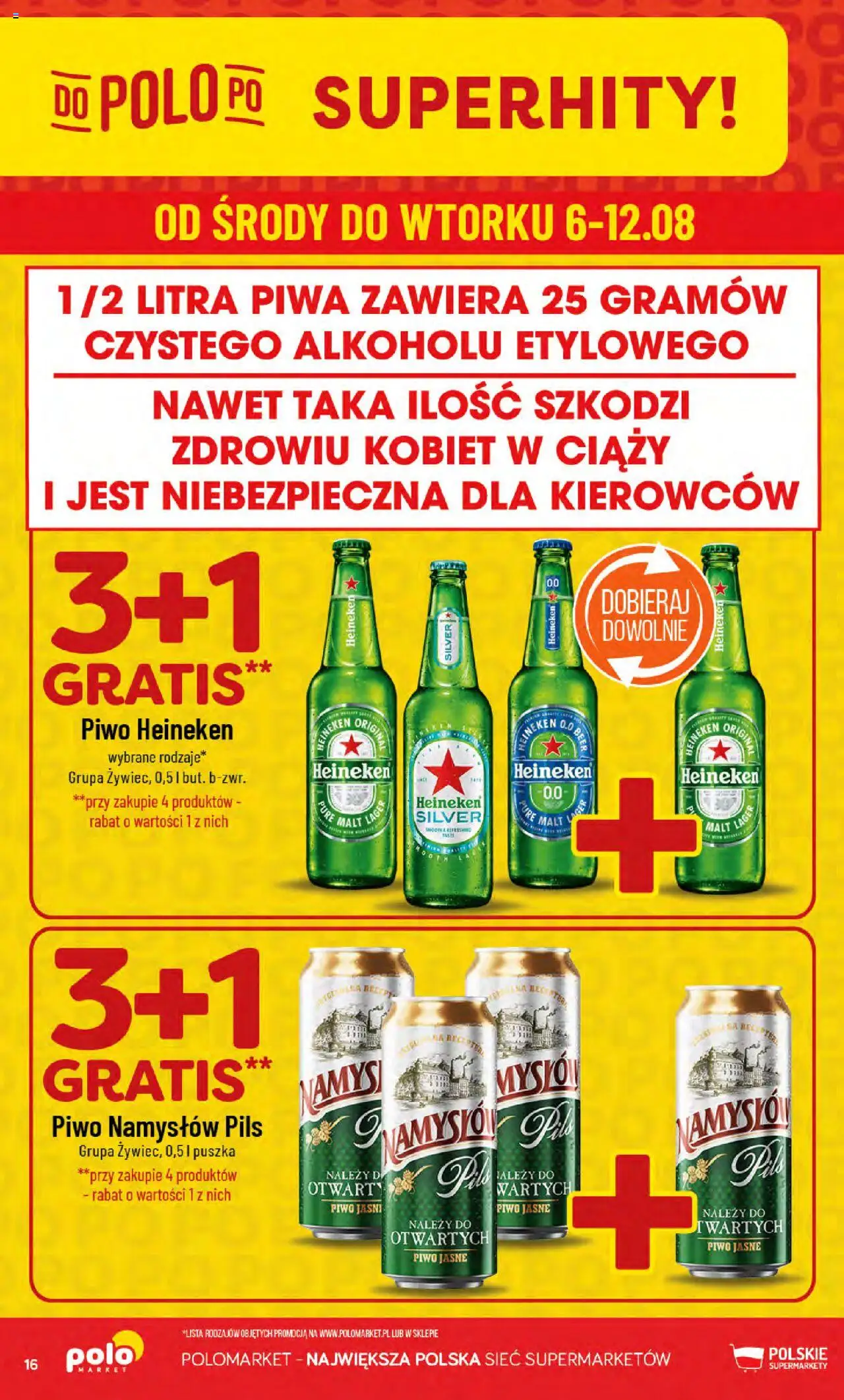 POLOmarket Gazetka od 06.08.2025 | Strona: 16 | Produkty: Piwo, Piwo Namysłów, Heineken
