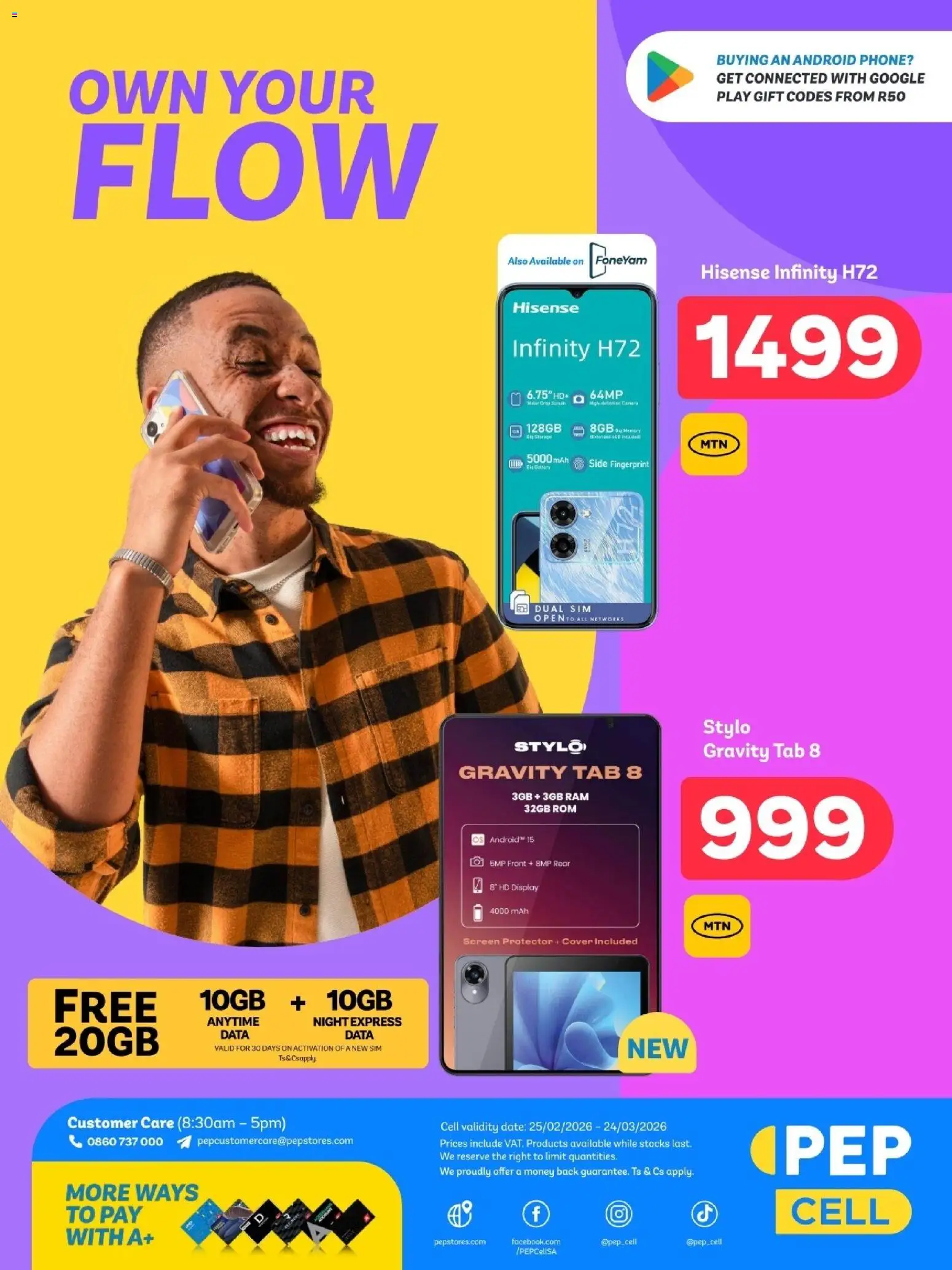 New PEP Stores catalogue – valid from 25.02.2026 | Page: 16 | Products: Data, Cover, Phone, Battery