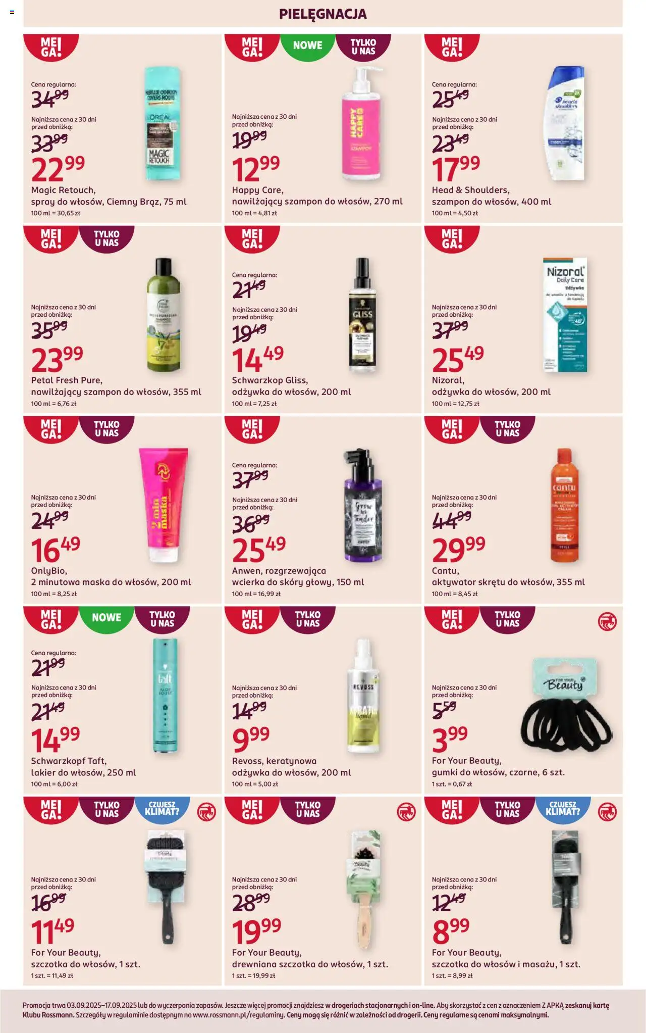 Rossmann Gazetka od 03.09.2025 | Strona: 6 | Produkty: Szczotka, Szampon, Odżywka, Maska