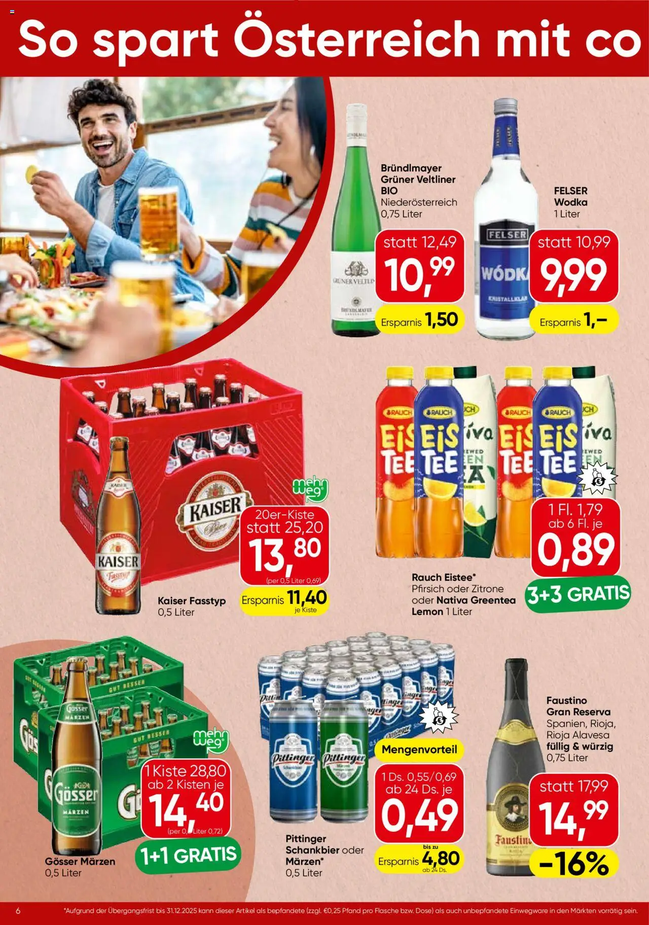 Spar Flugblatt - Tirol gültig ab 21.08.2025 | Seite: 6 | Produkte: Wodka, Eis, Pfirsich, Tee