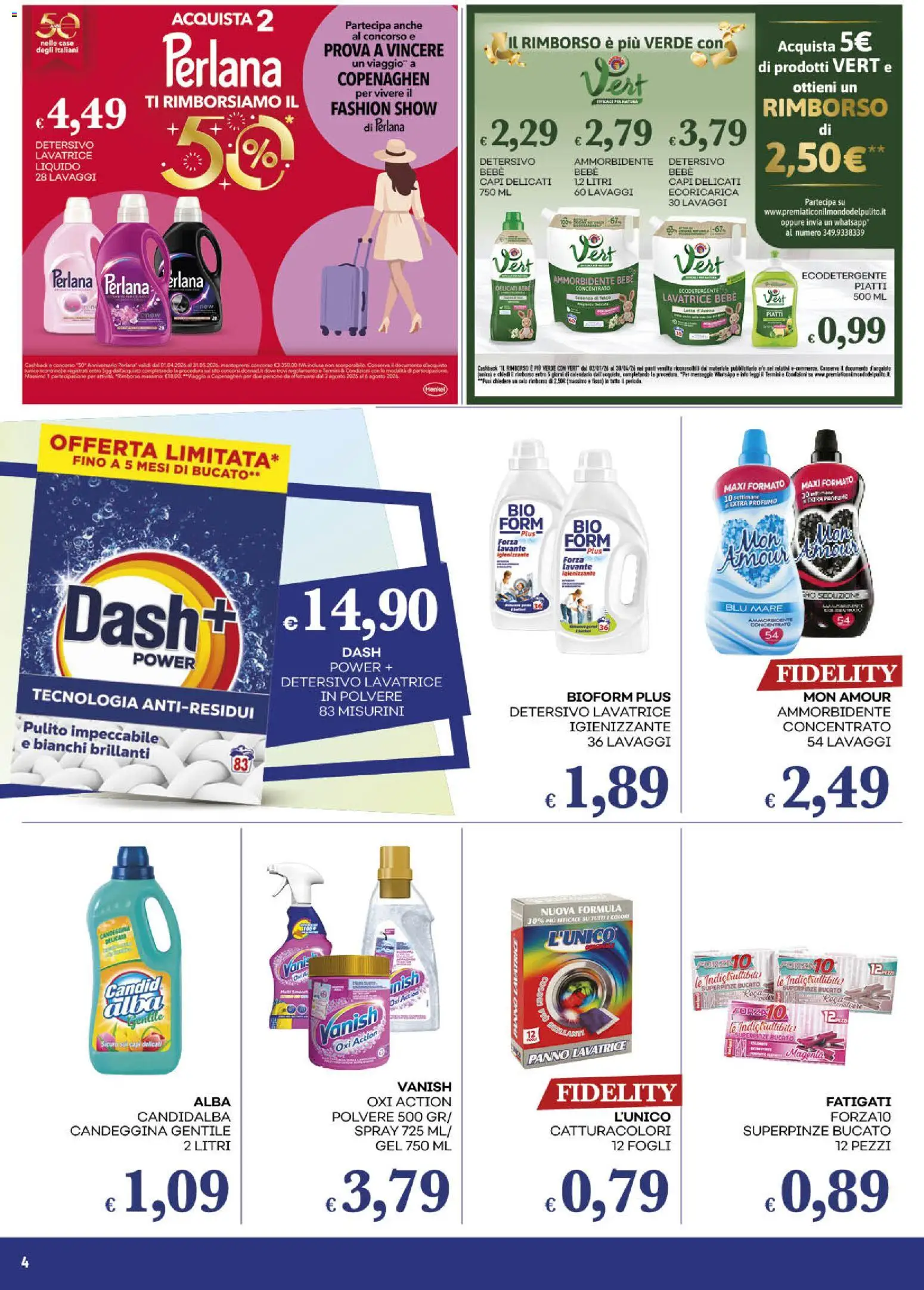 Volantino Pilato del 31.03.2026 | Pagina: 4 | Prodotti: Ammorbidente, Candeggina, Lavatrice, Profumo