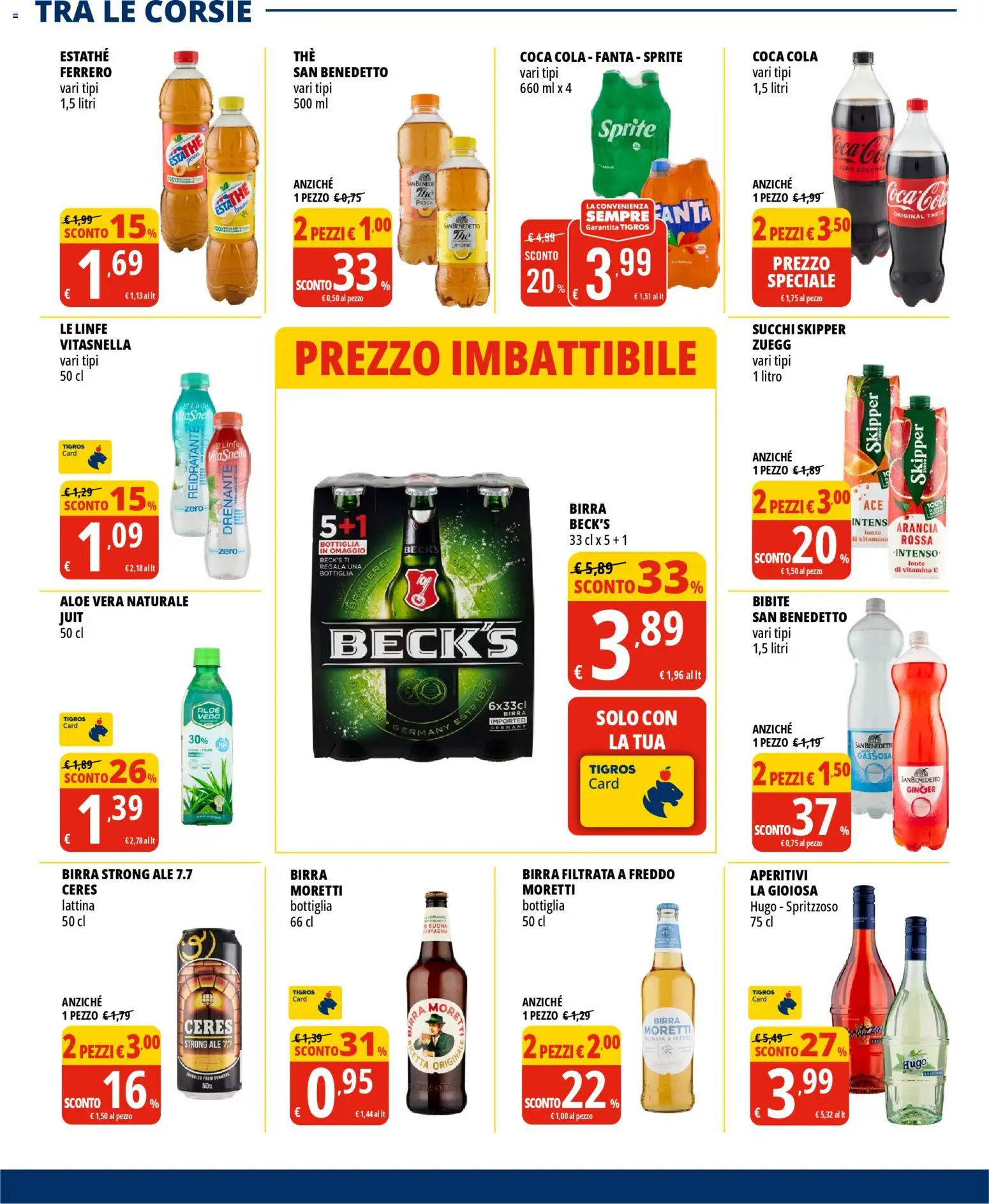 Volantino Tigros del 07.04.2026 | Pagina: 15 | Prodotti: Birra, Ceres, Arancia, Coca Cola